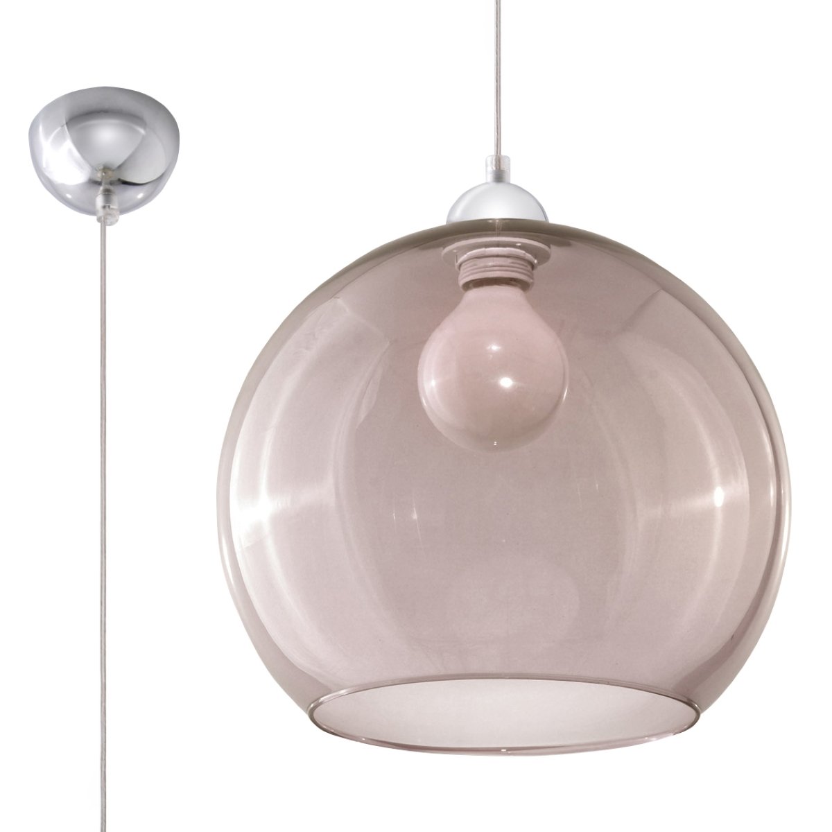 Suspension Acier Graphite E27 1 Ball gris, EDEN