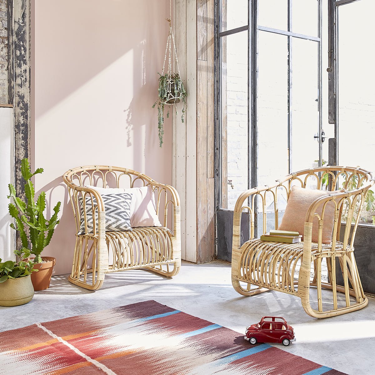 Lot de 2 fauteuils en rotin  PAOLA naturel, BERAH GETAH
