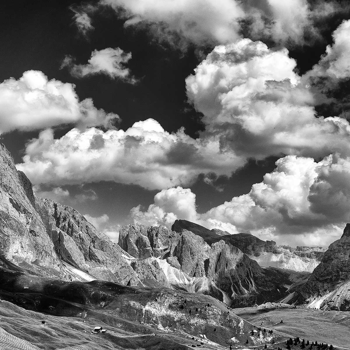 Tableau noir et blanc dolomites tableau alu dibond, HEXOA