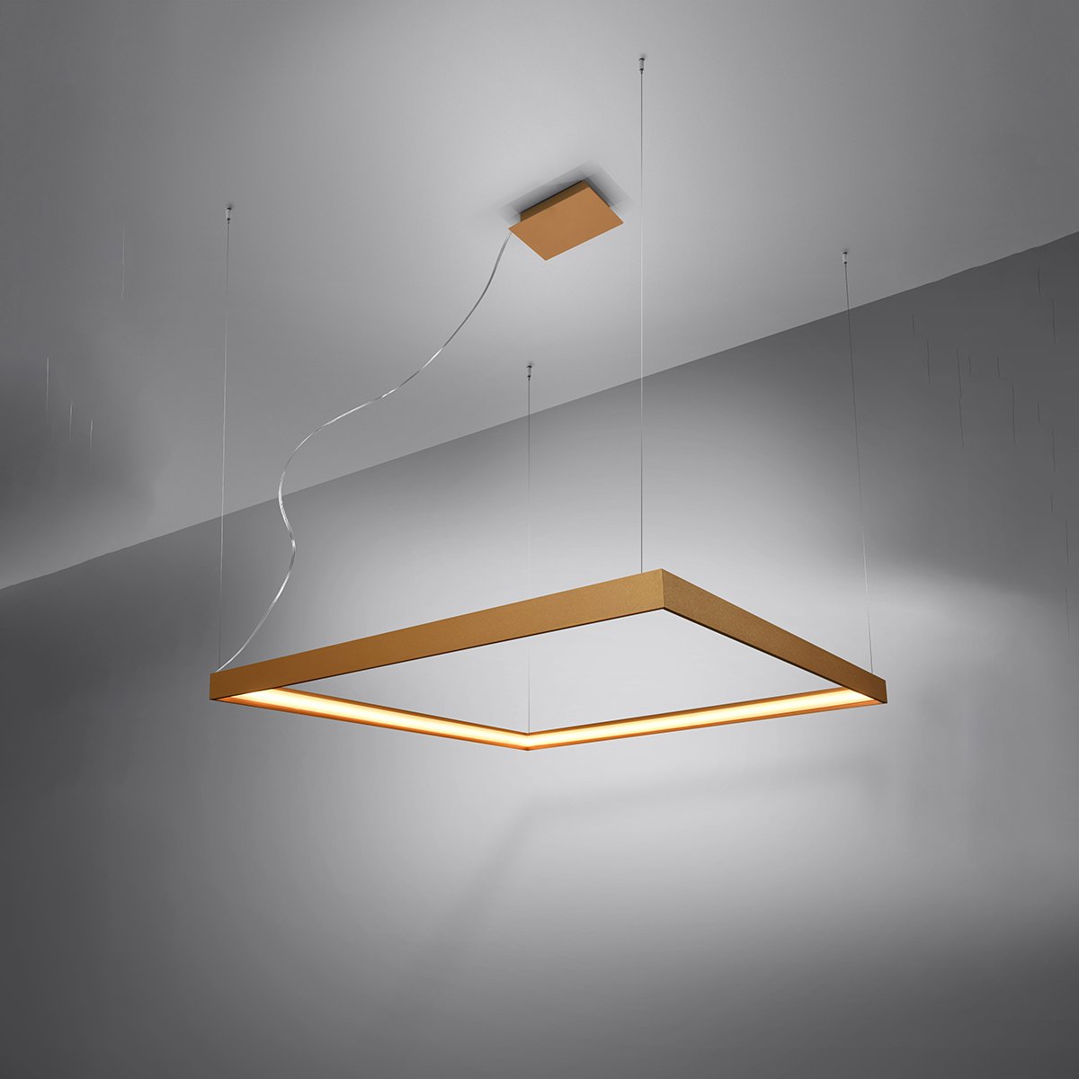 Lustre Aluminium Doré LED 1 Nelya doré, EDEN