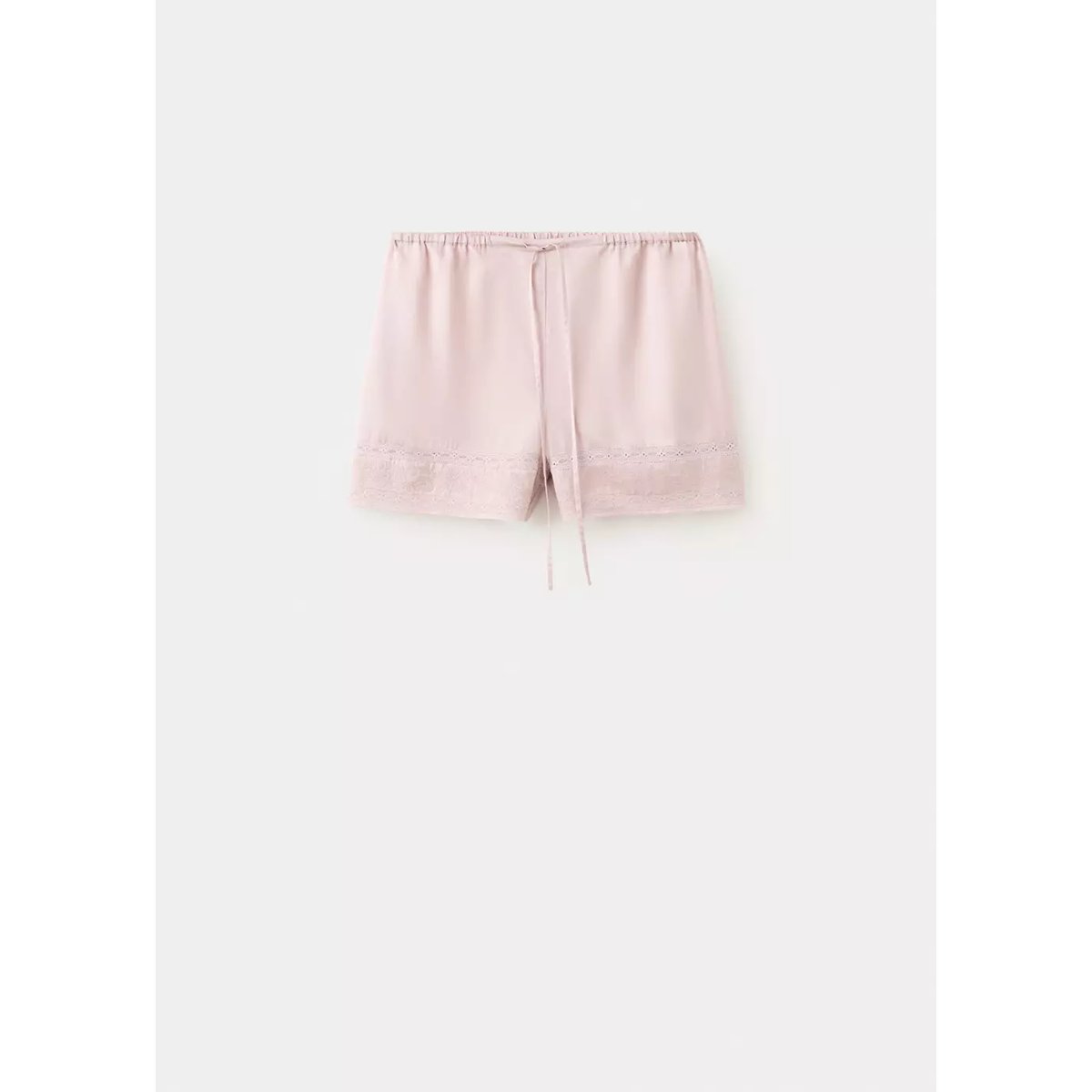 Short pyjama détails ajourés rose pâle, MANGO