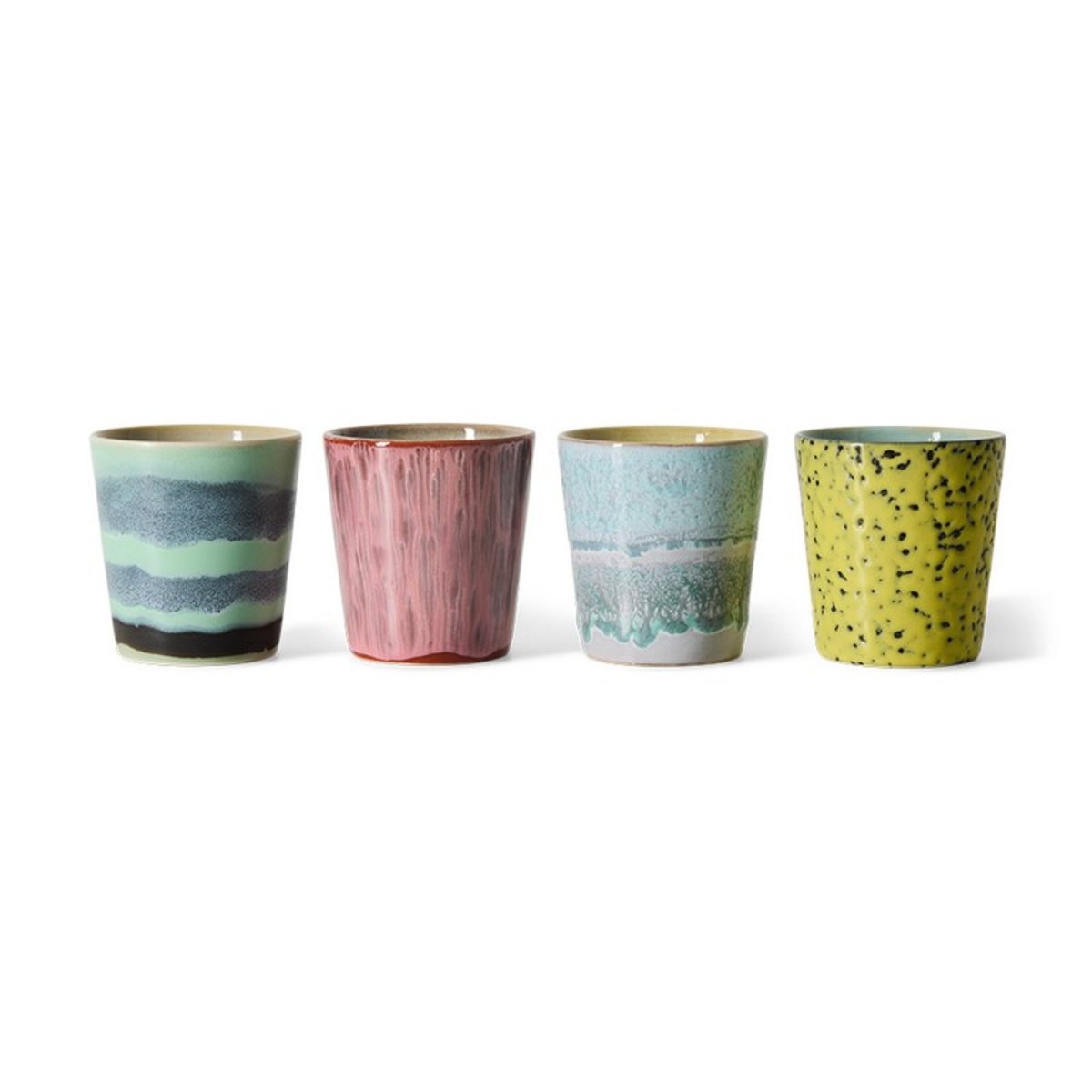 Tasses à café céramique Artistic set de 4 multicolore, HKLIVING