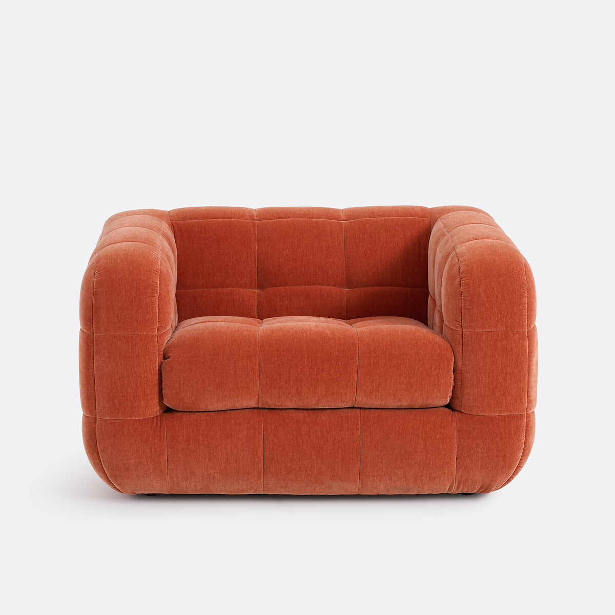 Fauteuil, en velours texturé, PIETA orange, LA REDOUTE INTERIEURS