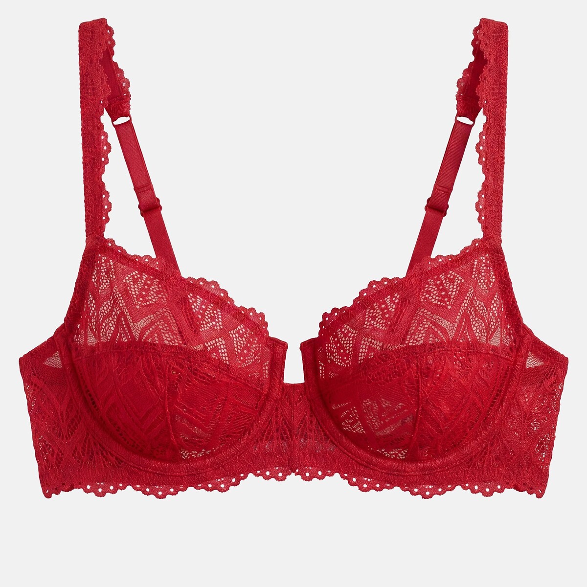 Soutien-gorge emboîtant en dentelle, LISON rouge, LA REDOUTE COLLECTIONS