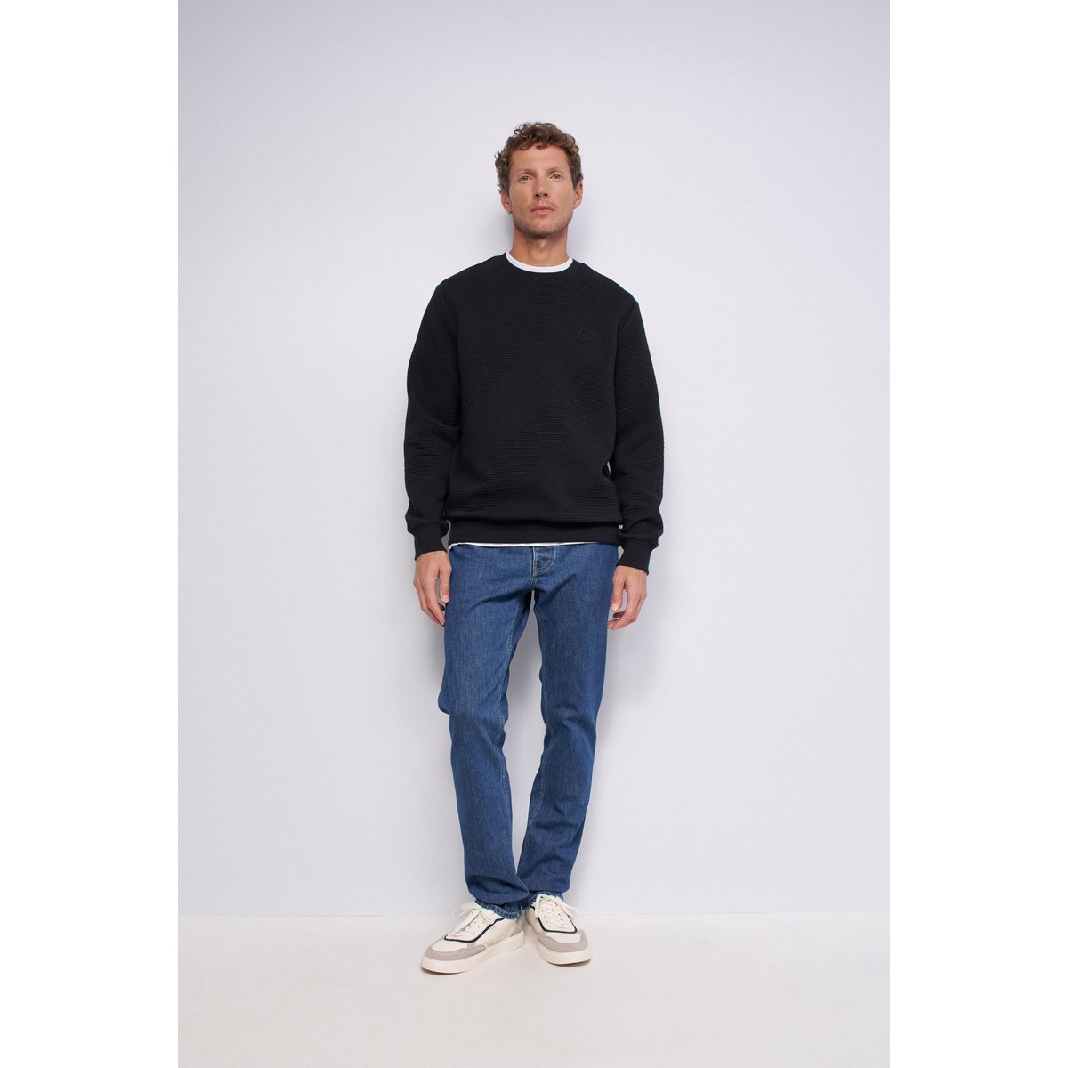 SWEAT À MOTIF EN RELIEF noir, SALSA JEANS