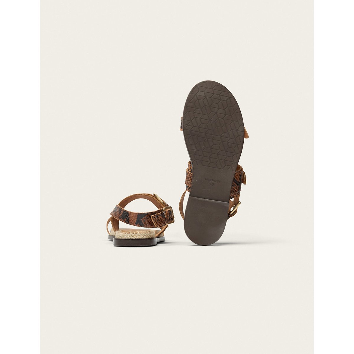 Espadrilles LOZI cuir python marron, ODAJE