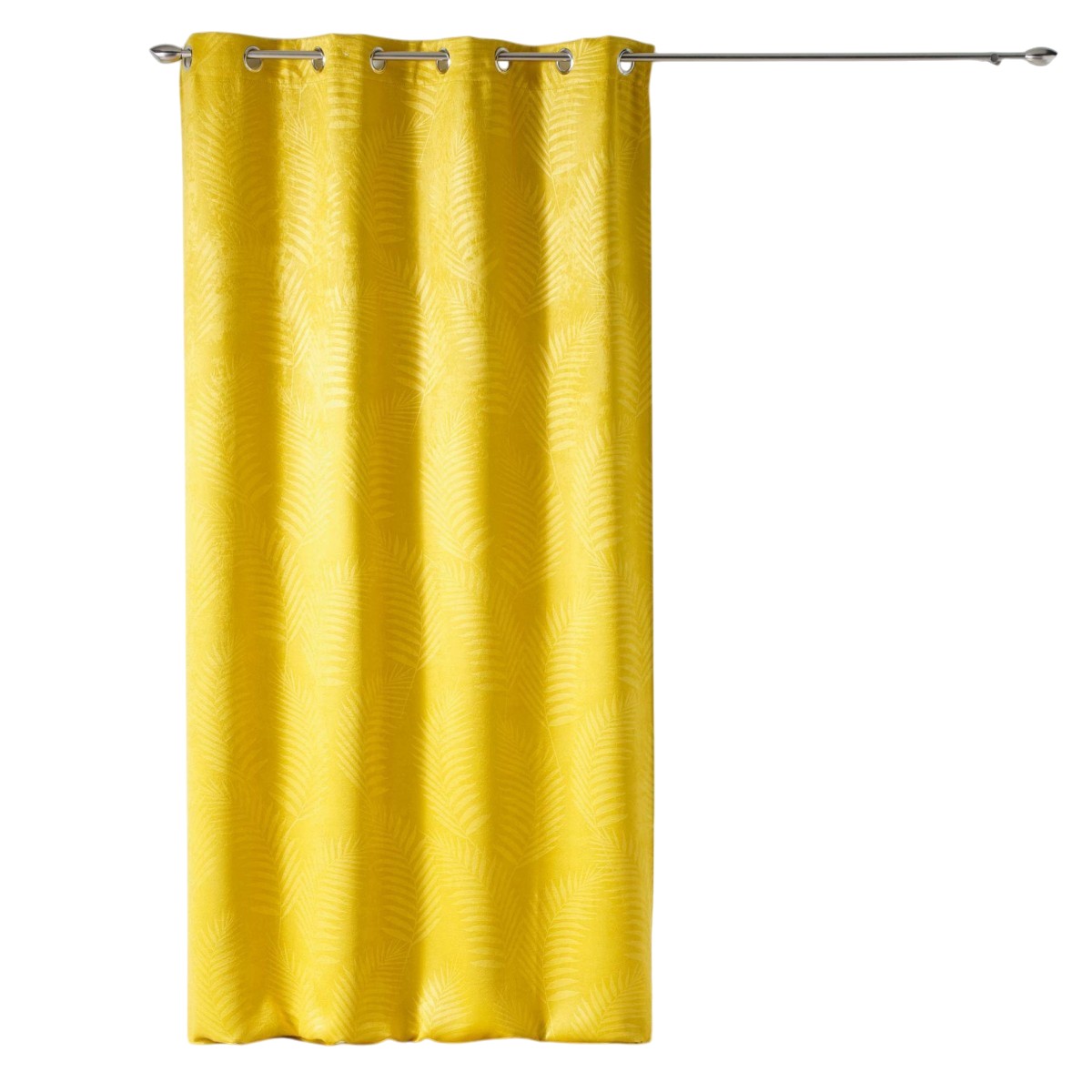 Rideau a oeillets 140x240cm Tropicaline jaune jaune épicé, EDEN