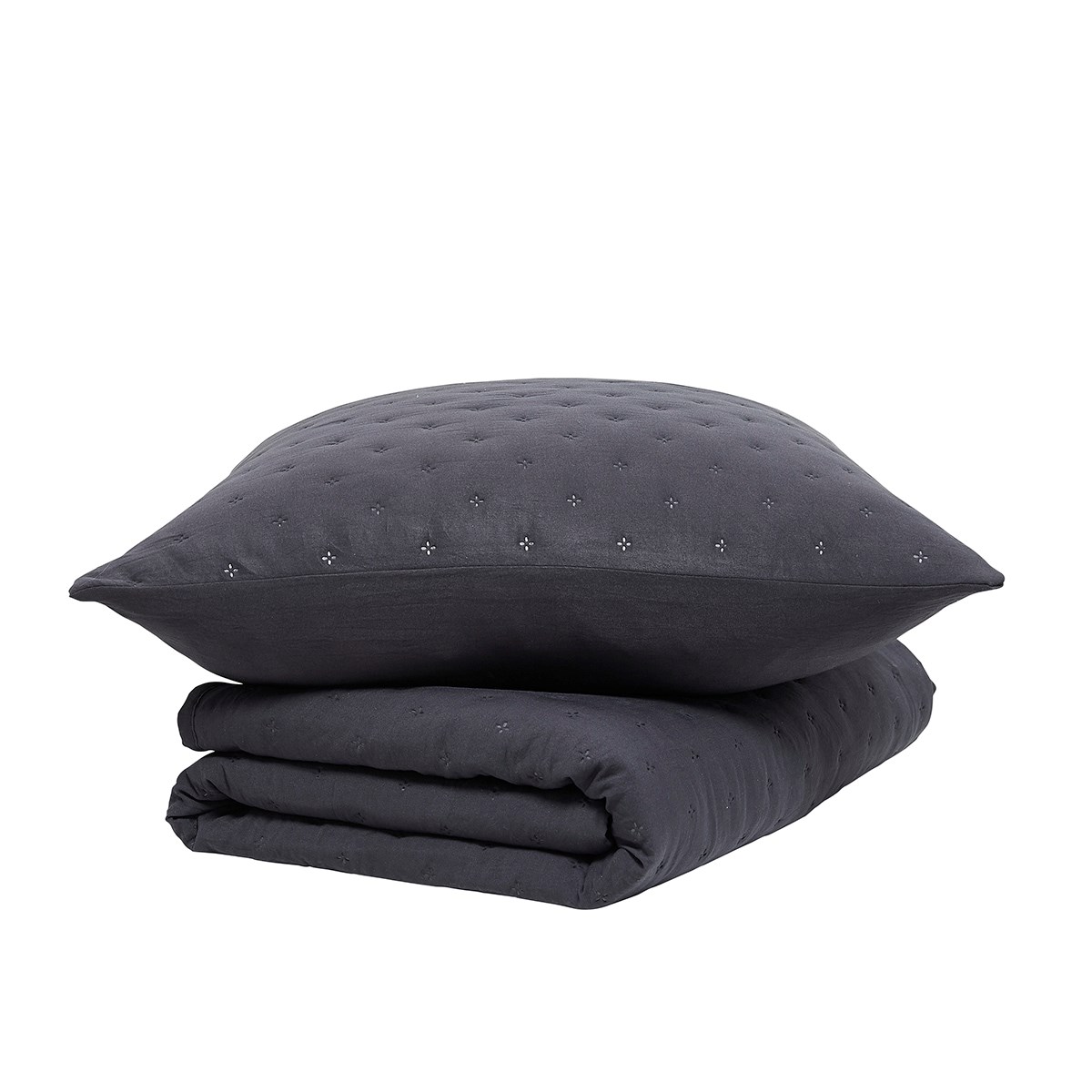 Couvre lit boutis ESSENTIAL gris anthracite, TODAY