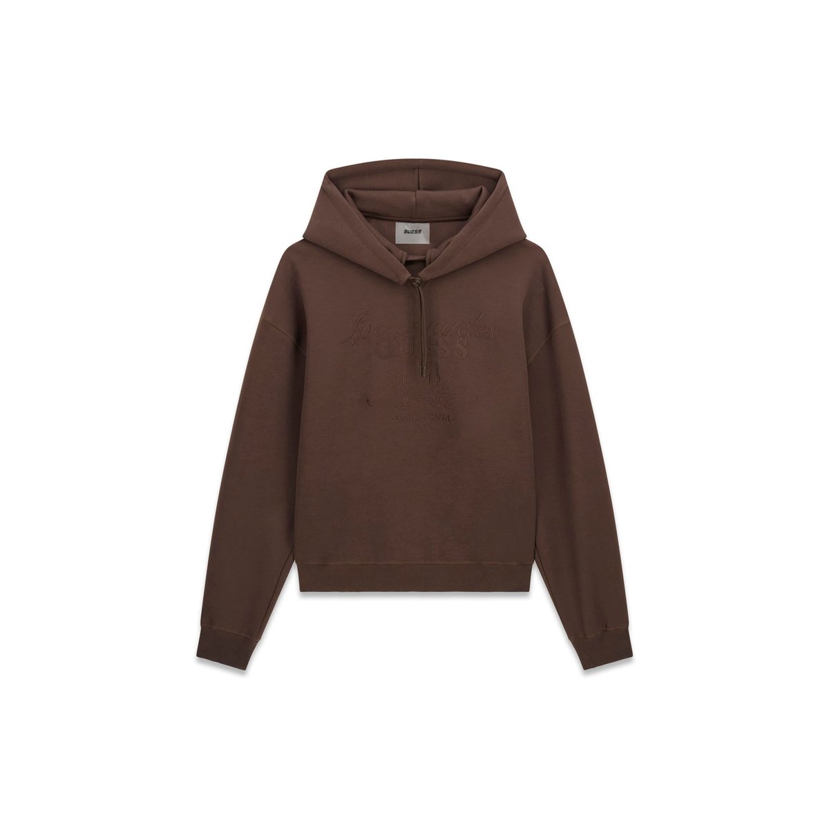 Sweatshirt Avec Logo Brodé marron, GUESS