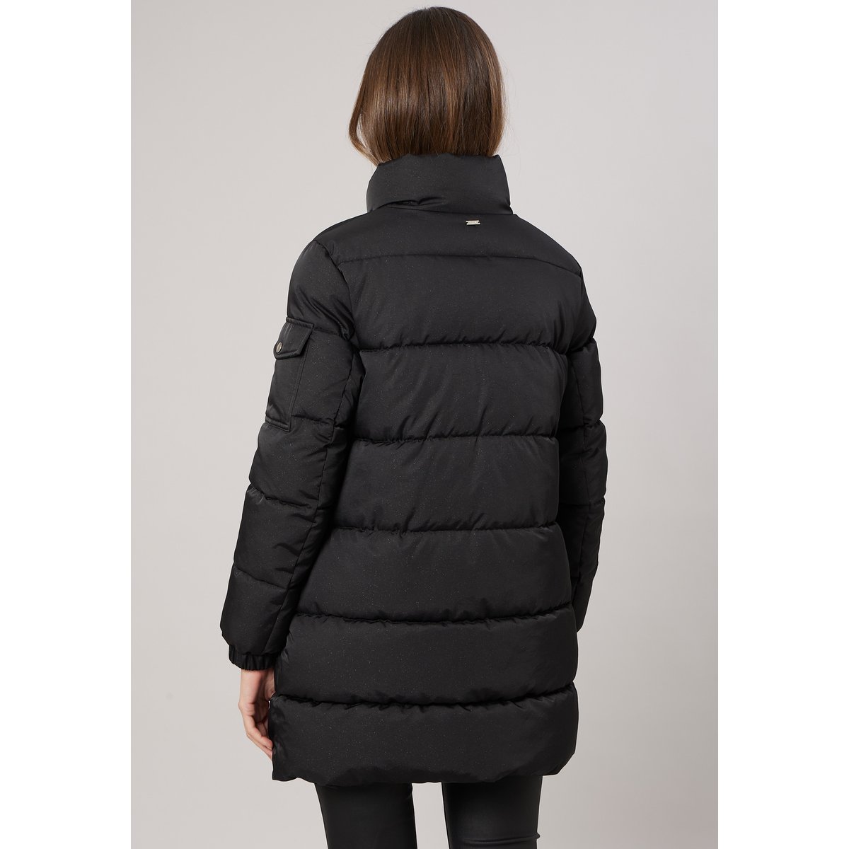 Doudoune mi-cuisse regular femme col montant JUDITE black, DEELUXE