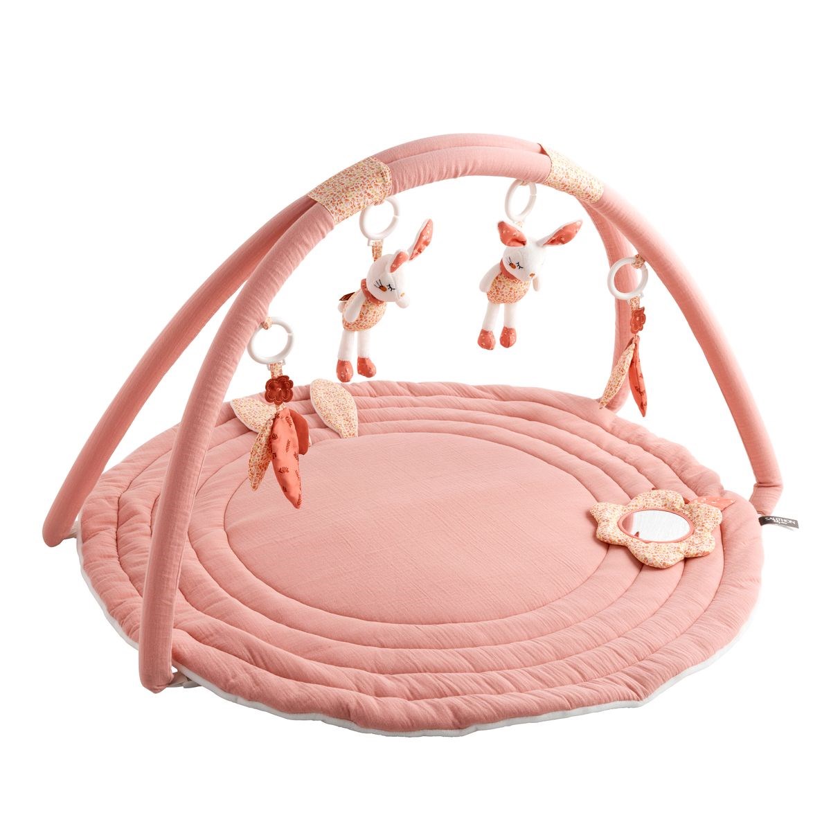Tapis d'éveil avec arches en coton rose, SAUTHON