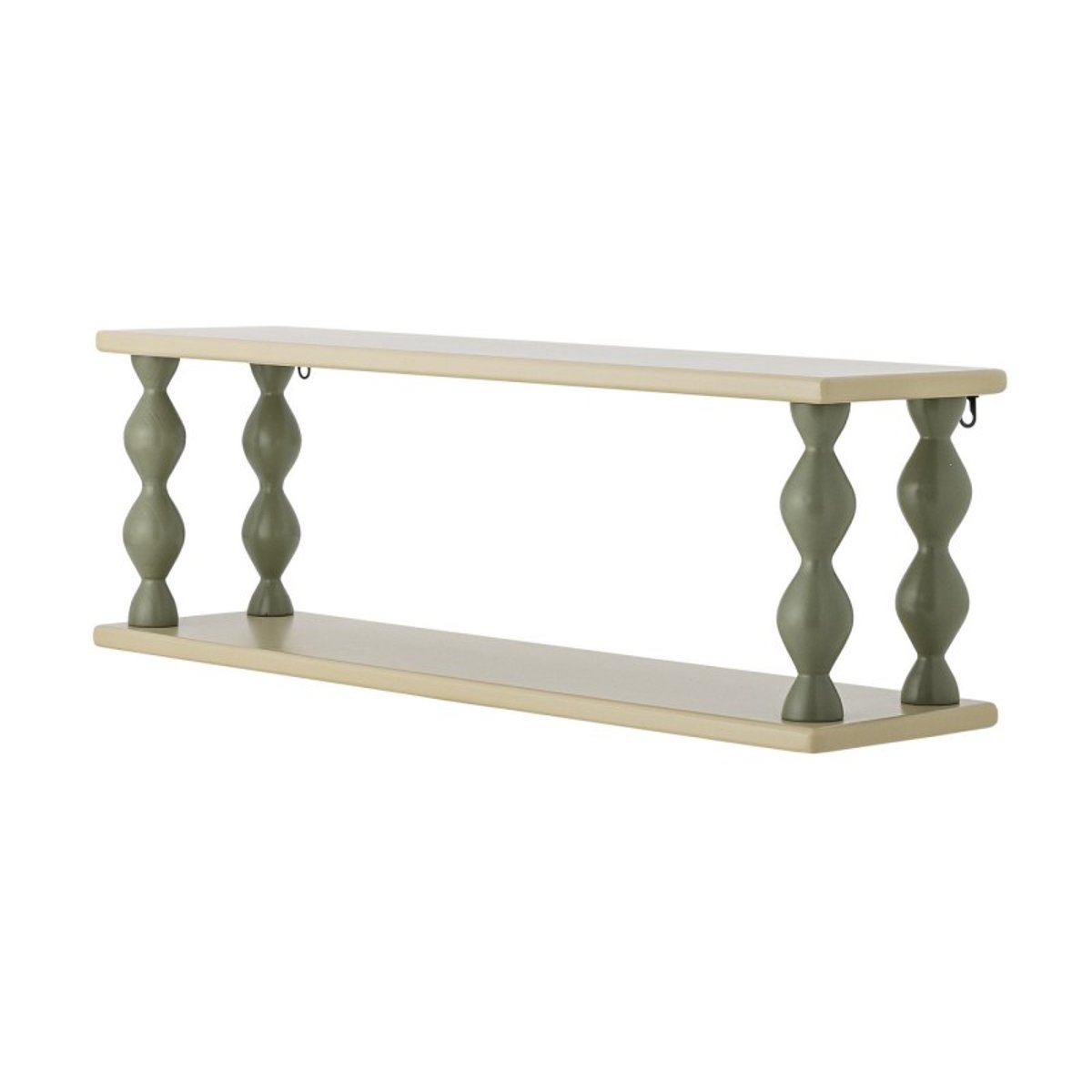 Etagère murale décorative bois  BIBIOLA vert amande, BLOOMINGVILLE