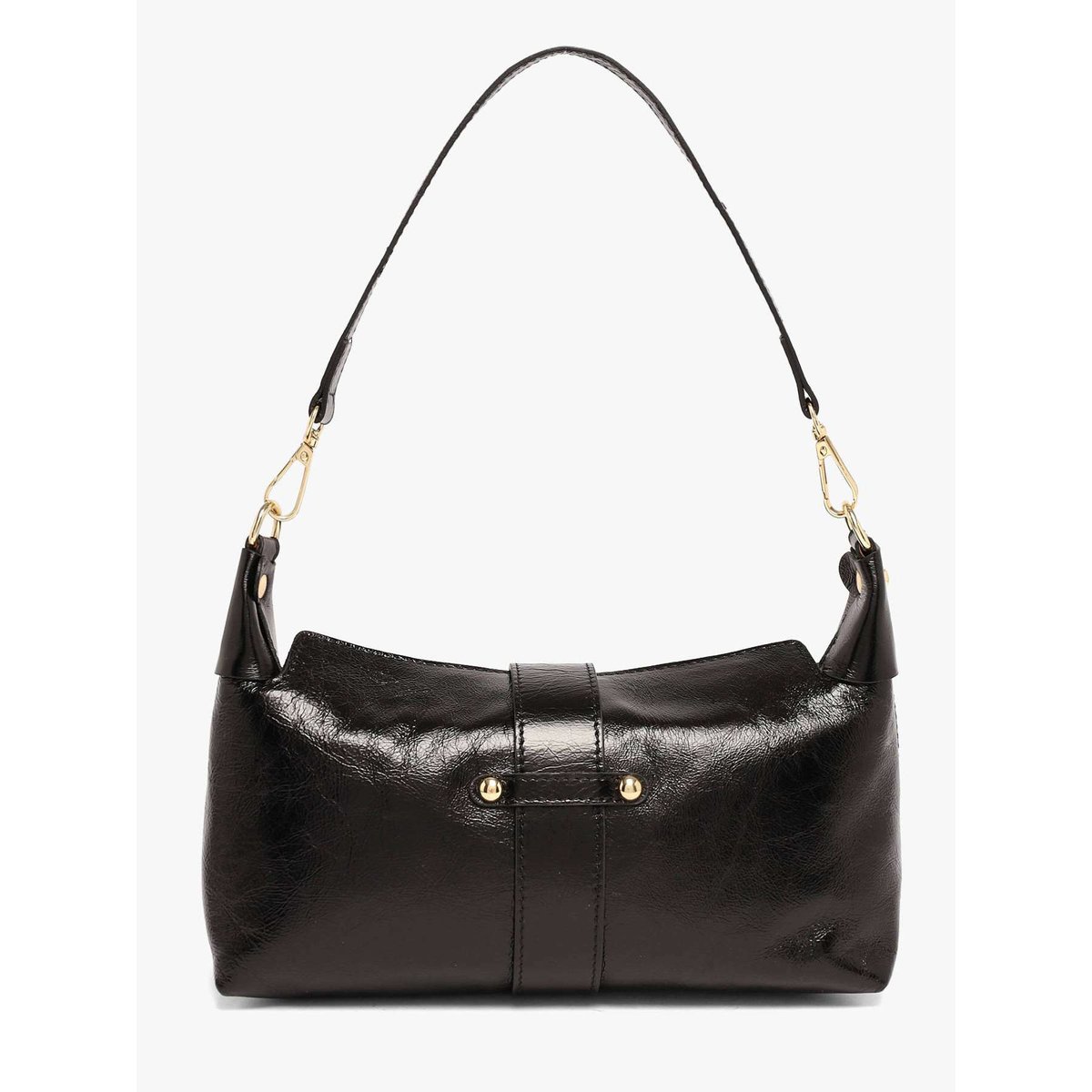 Sac porté épaule Shiny sauvage cuir nero, MILANO