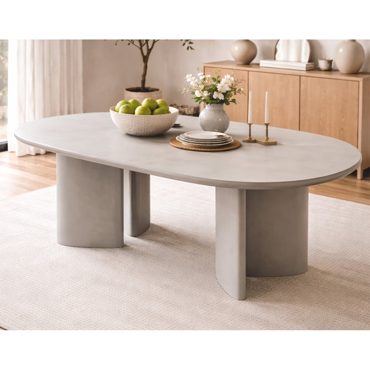Table à manger ovale, JOYCE sable, BEST MOBILIER