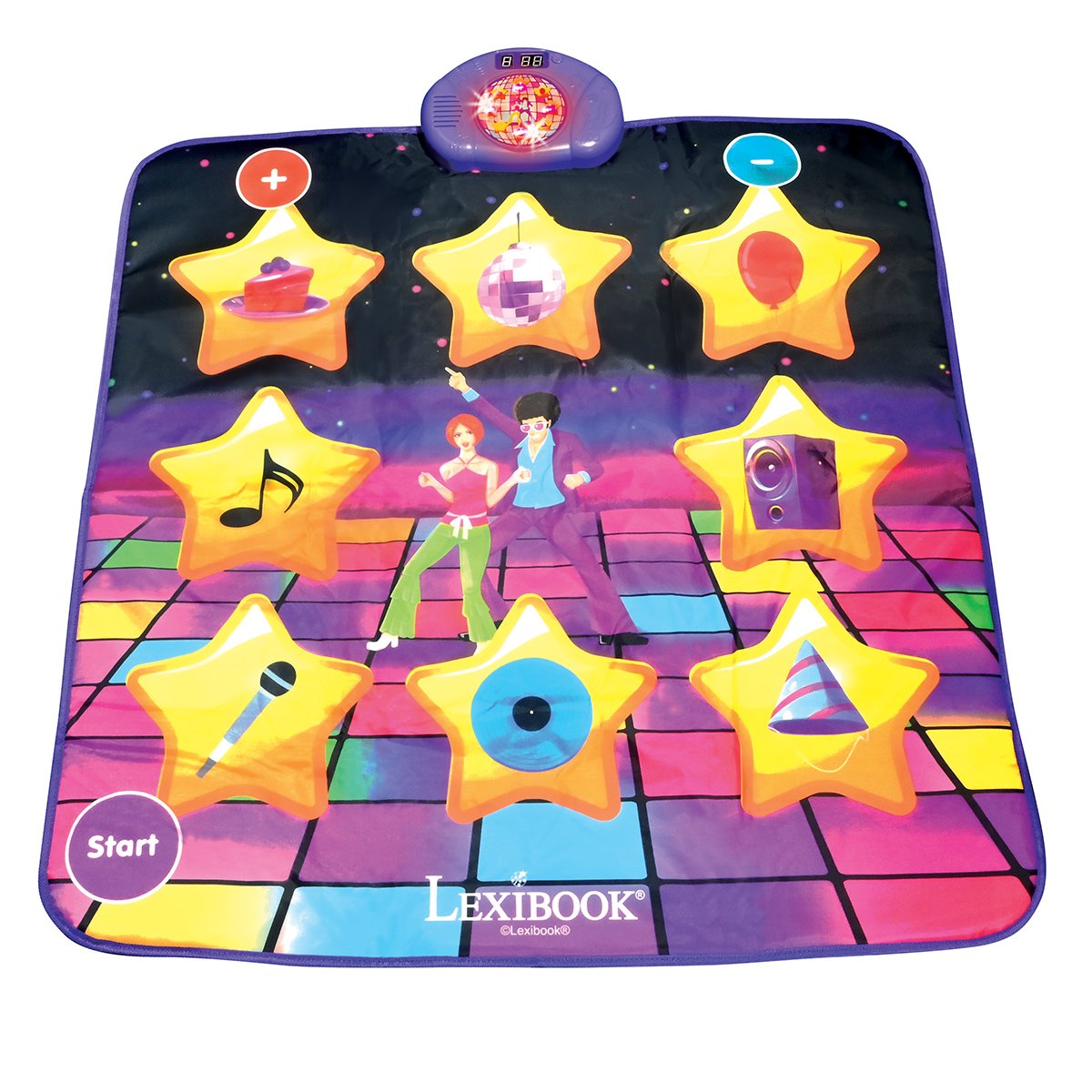 Tapis de danse électronique, Bluetooth et lumineux avec 6 modes de jeu noir, LEXIBOOK