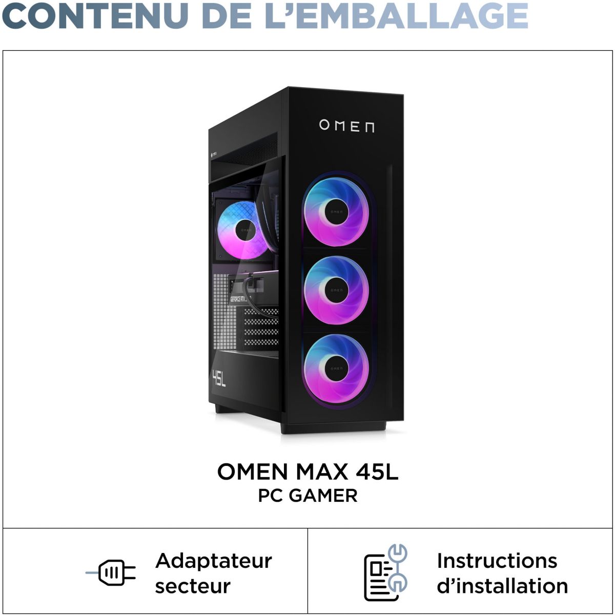 PC Gamer OMEN GT23-0007nf - AMD Ryzen 7 9800X3D - Nvidia Geforce RTX 5080 - 64 Go RAM DDR5 - SSD 4 To couleur unique, HP