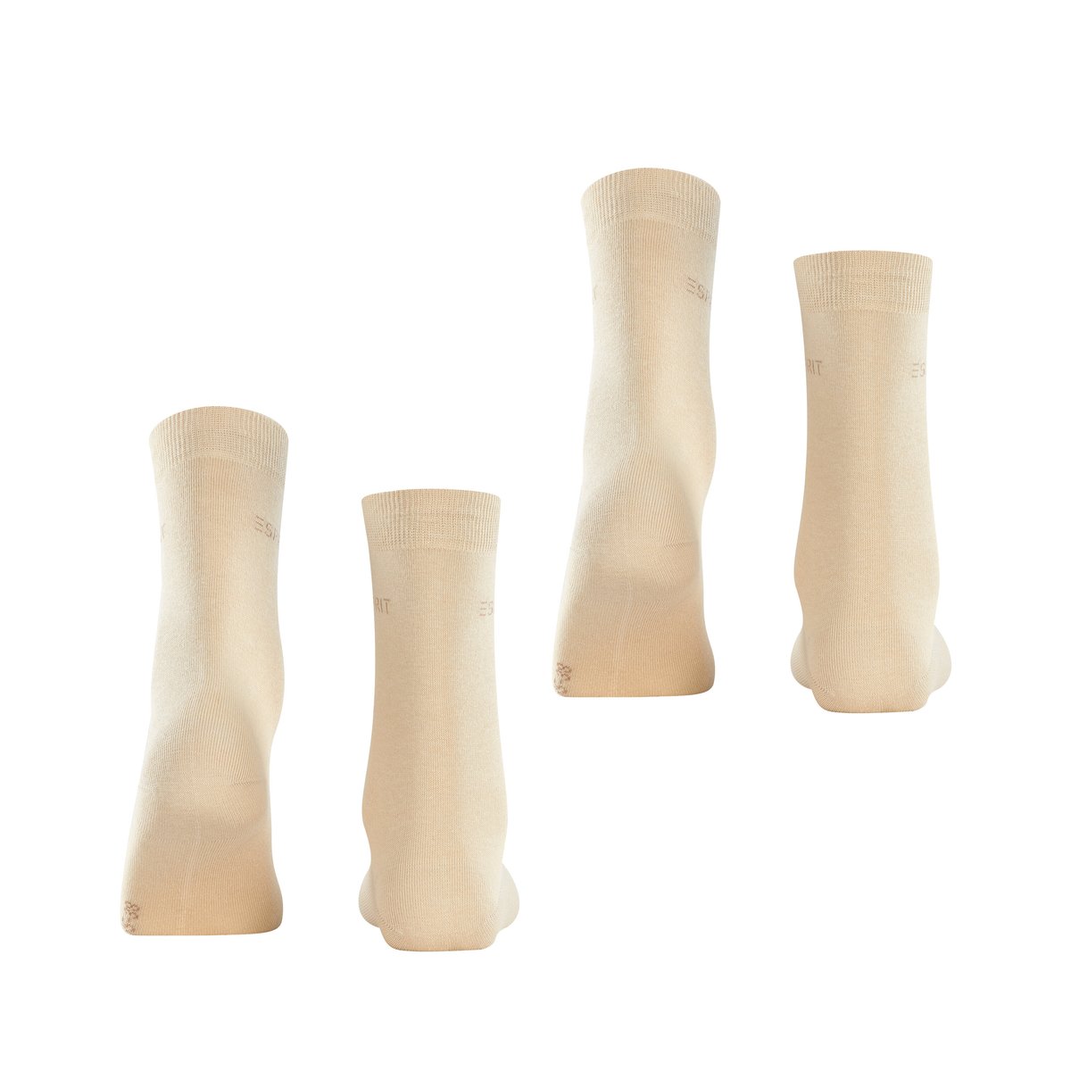 Chaussettes Uni 2-Pack Opaque creme, ESPRIT