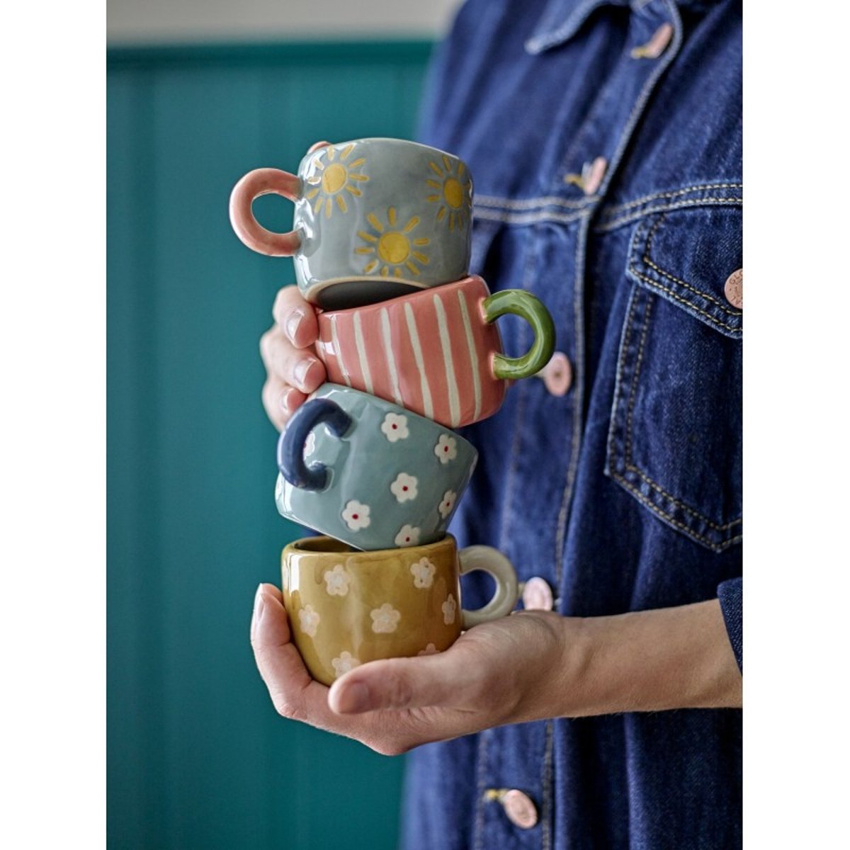 Petite tasses grès NINI set de 4 multicolore, BLOOMINGVILLE