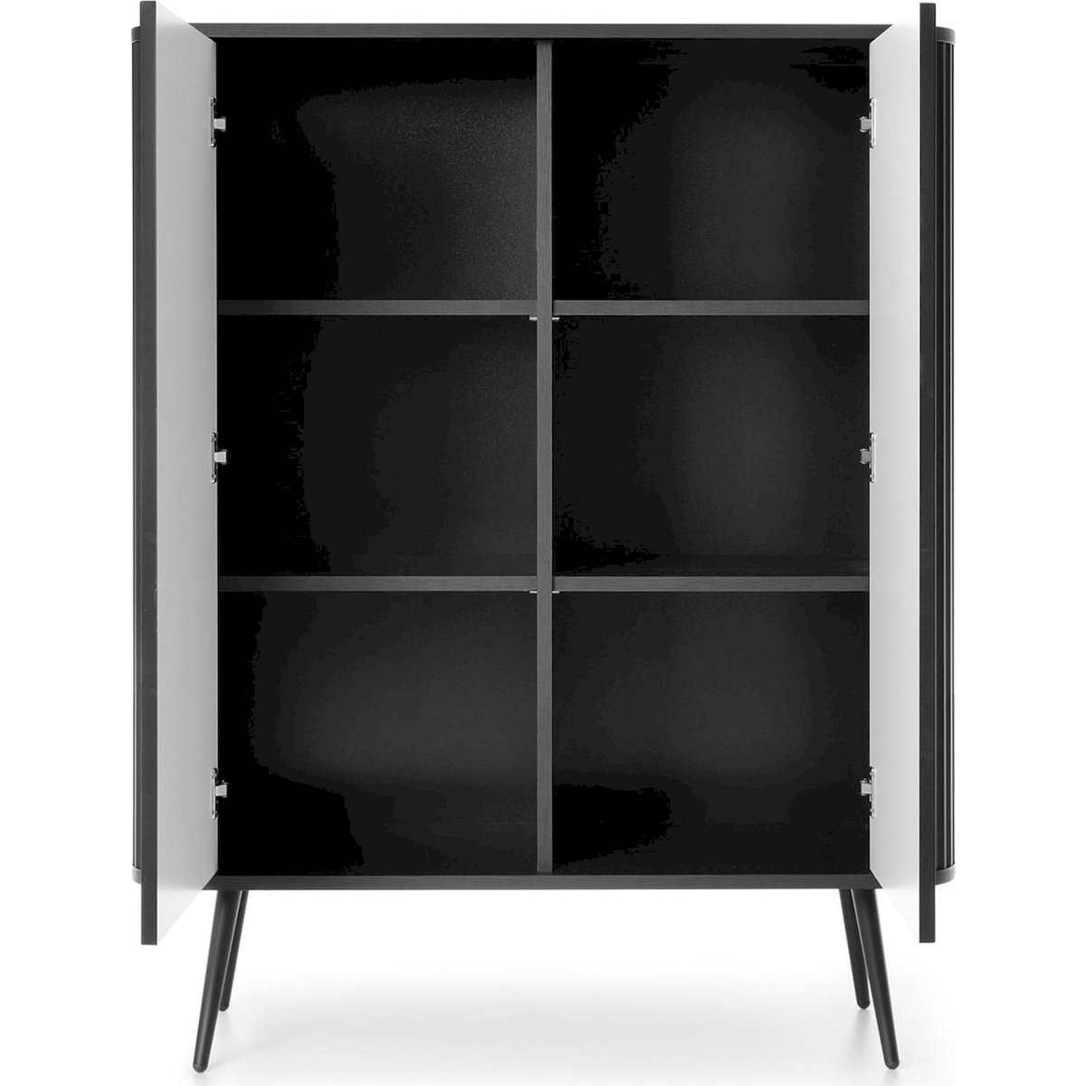 Buffet haut cannelé 2 portes collection ZOVA noir, RECOLLECTION