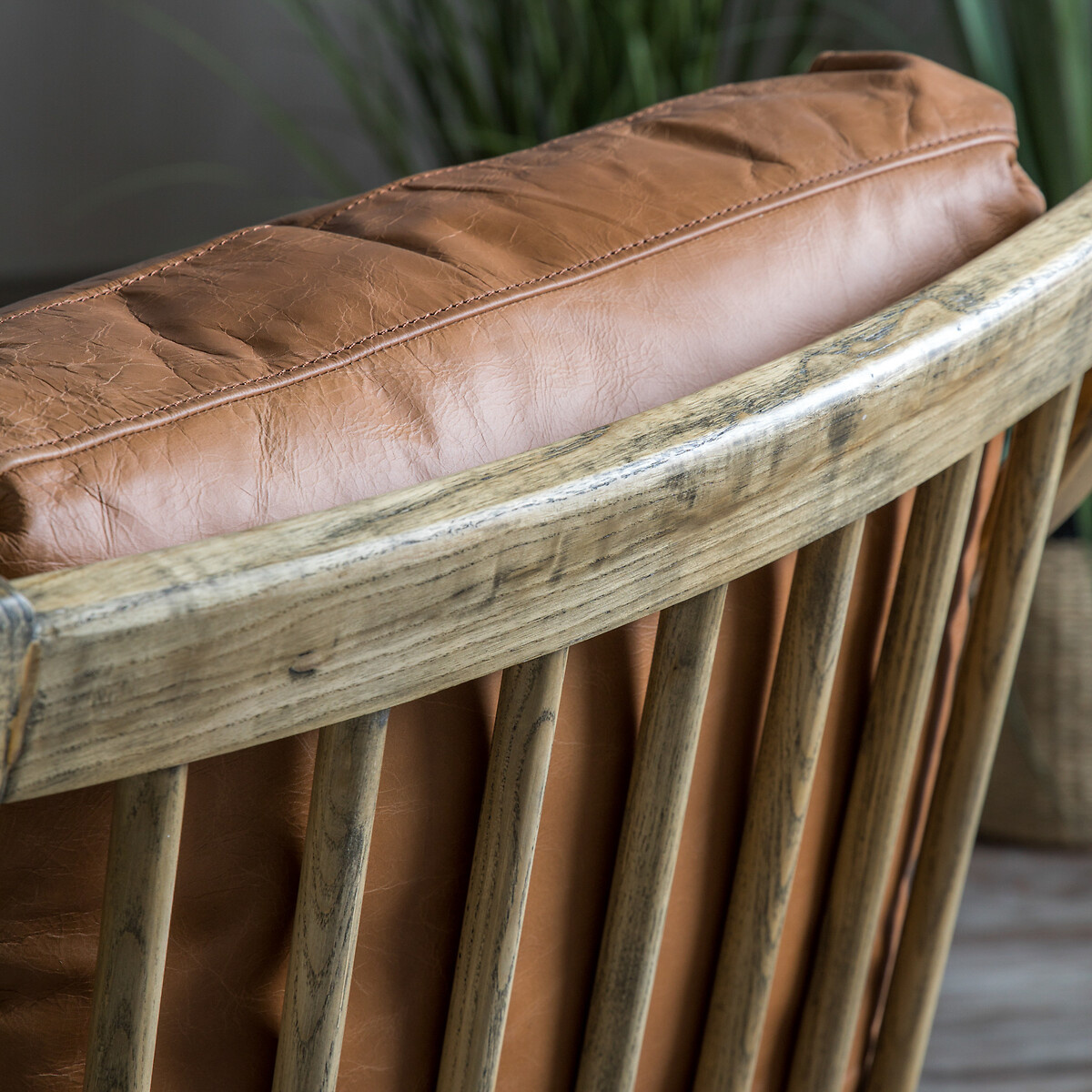 Arcot Mid Century Brown Leather Armchair with Solid Ash Frame brown , ÉDITÉ