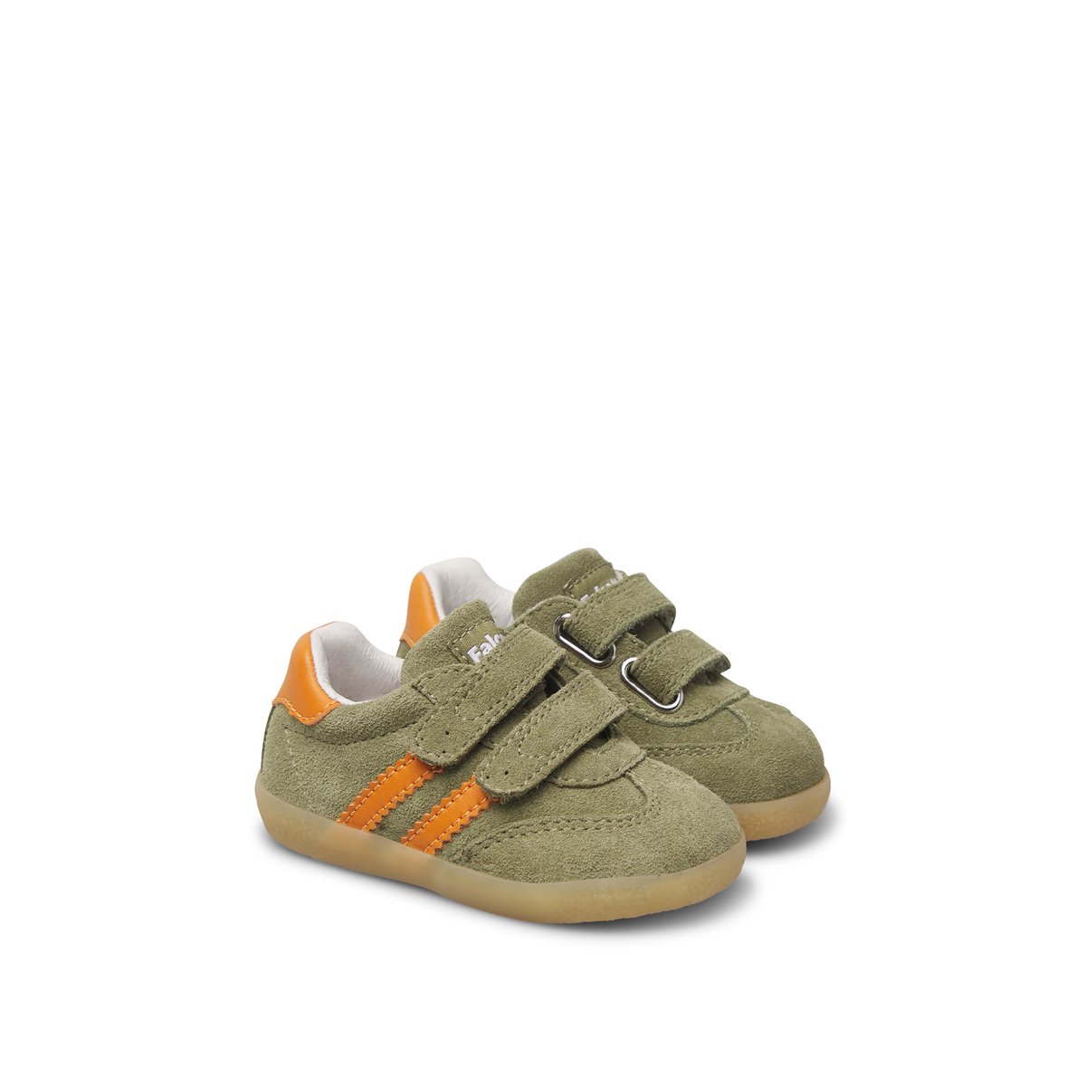 Baskets en cuir et suède VIMBY VL. kaki-orange, FALCOTTO