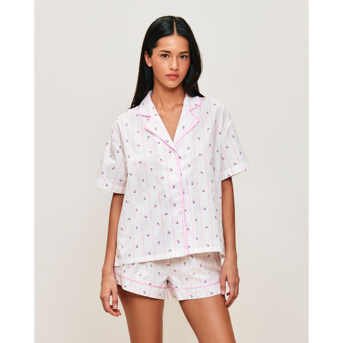 Chemise à manches courtes avec imprimé glaces MULTICREAMLIZ blanc, UNDIZ