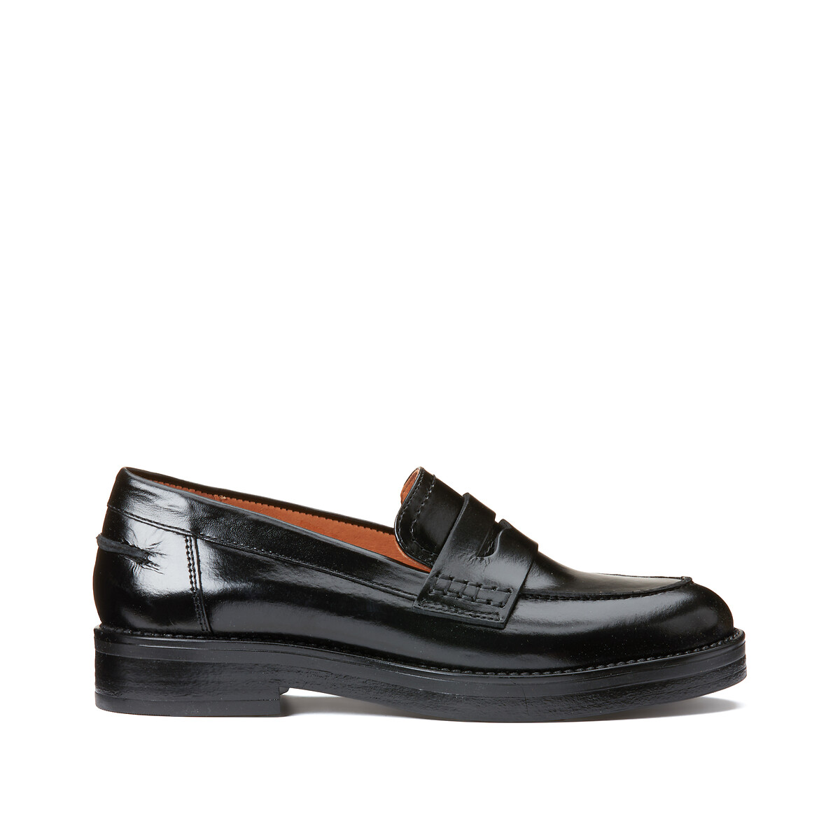 Loafers in leer Mirna, dikke zool zwart, JONAK