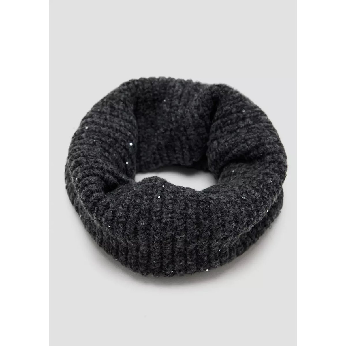 Écharpe côtelée à sequins gris anthracite, MANGO KIDS