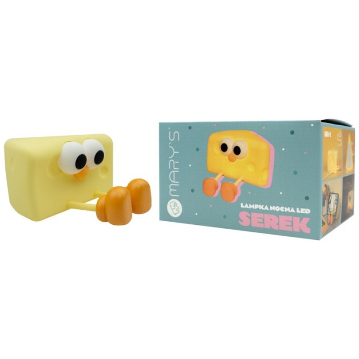 Veilleuse rechargeable Fromage jaune, orange, noir, MARY'S