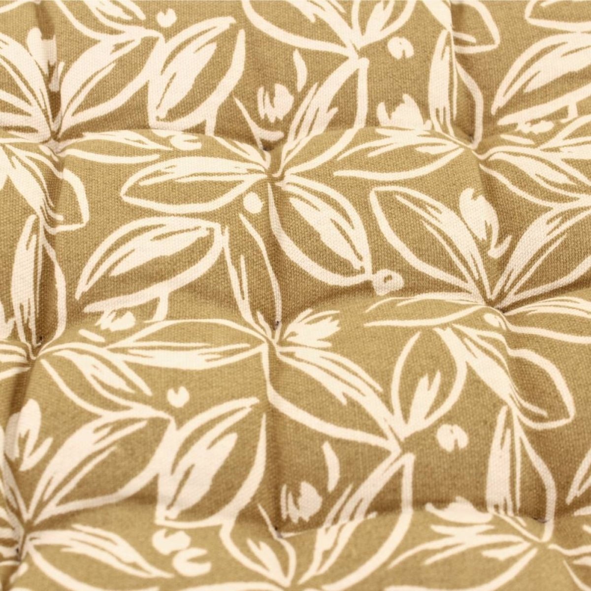 Lot de 4 galettes de chaise en coton à motifs jaune, ORNAMI