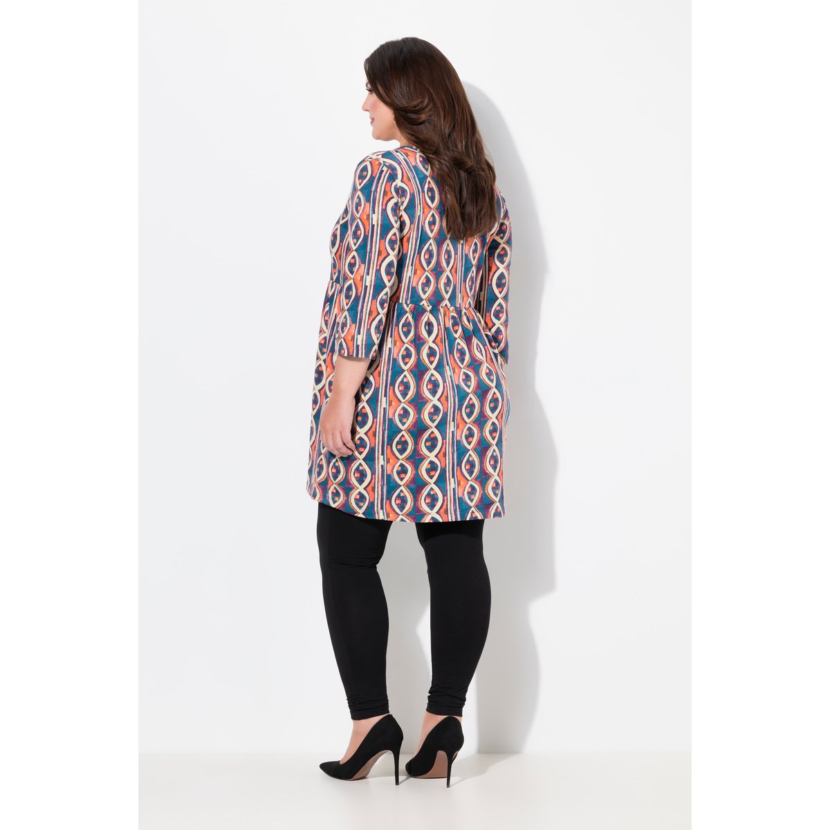 T-shirt long imprimé, coupe évasée magenta foncé, ULLA POPKEN