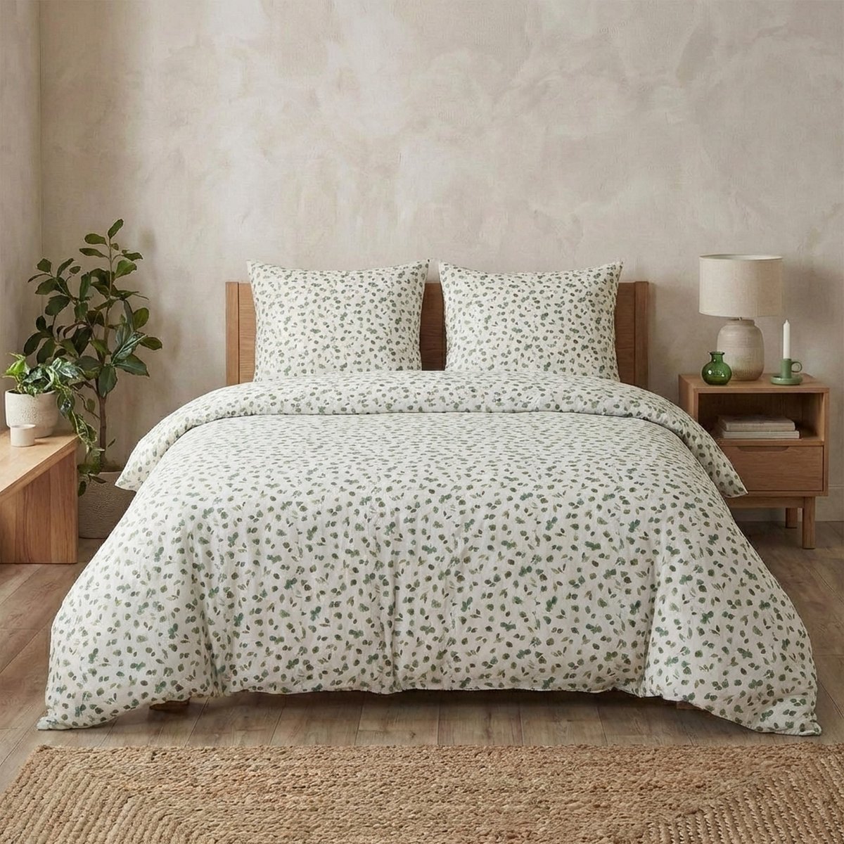 Parure de lit - Housse de couette Coton 57 fils multicolore, EDEN