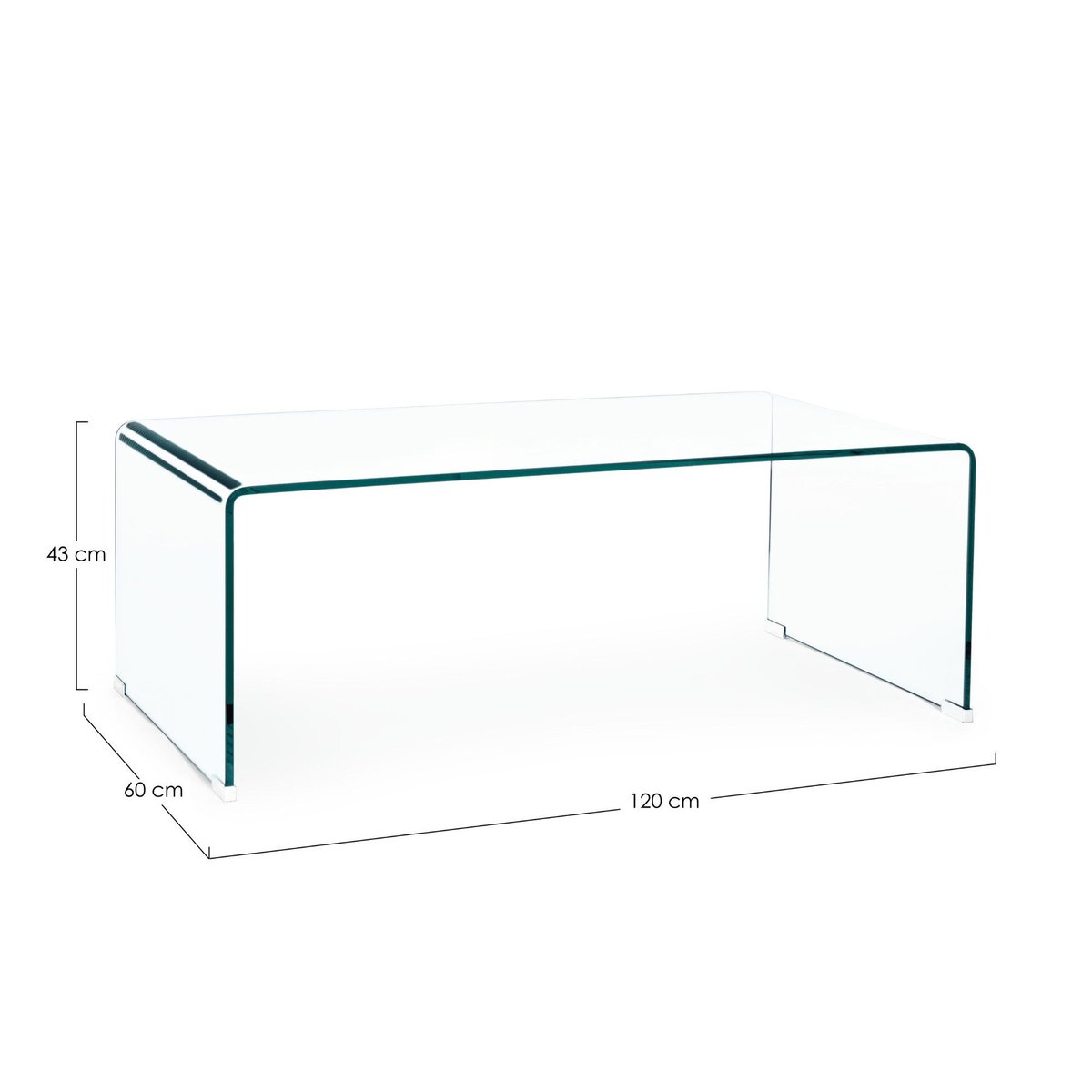 Table basse rectangulaire contemporaine en verre L120 - IDORA transparent, HELLIN, DEPUIS 1862