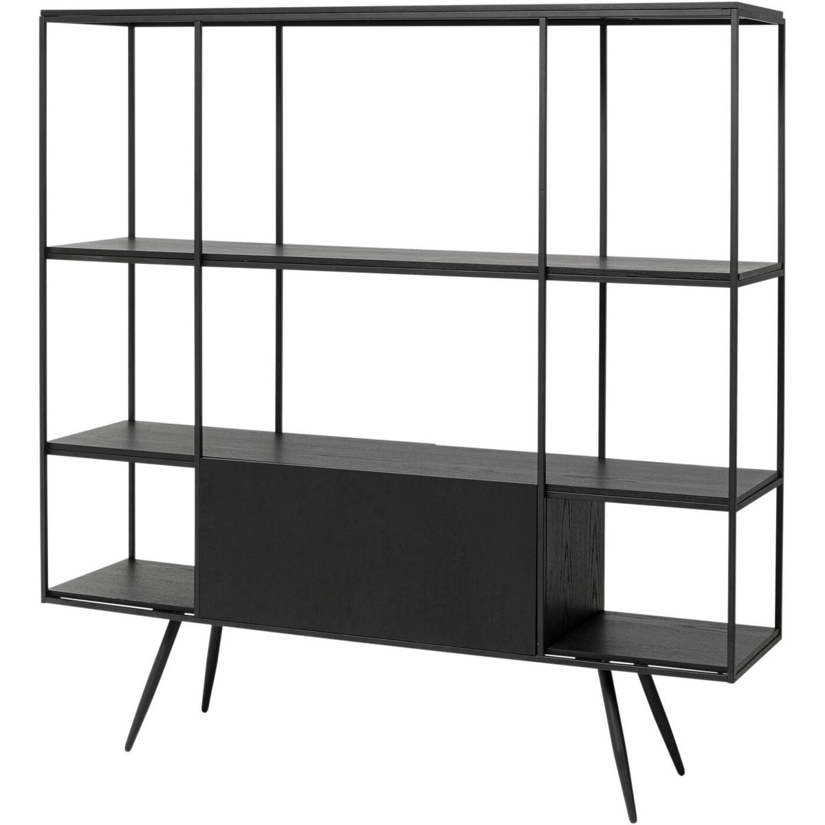 Étagère en chêne et acier, COSY SIXTIES noir, KARE DESIGN