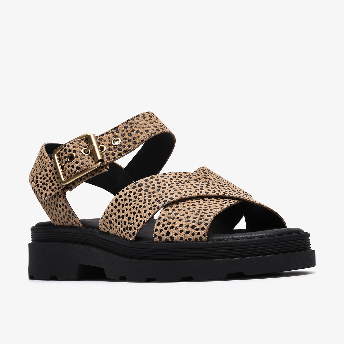 Leren sandalen Orinoco3 Cross beige/zwart, CLARKS