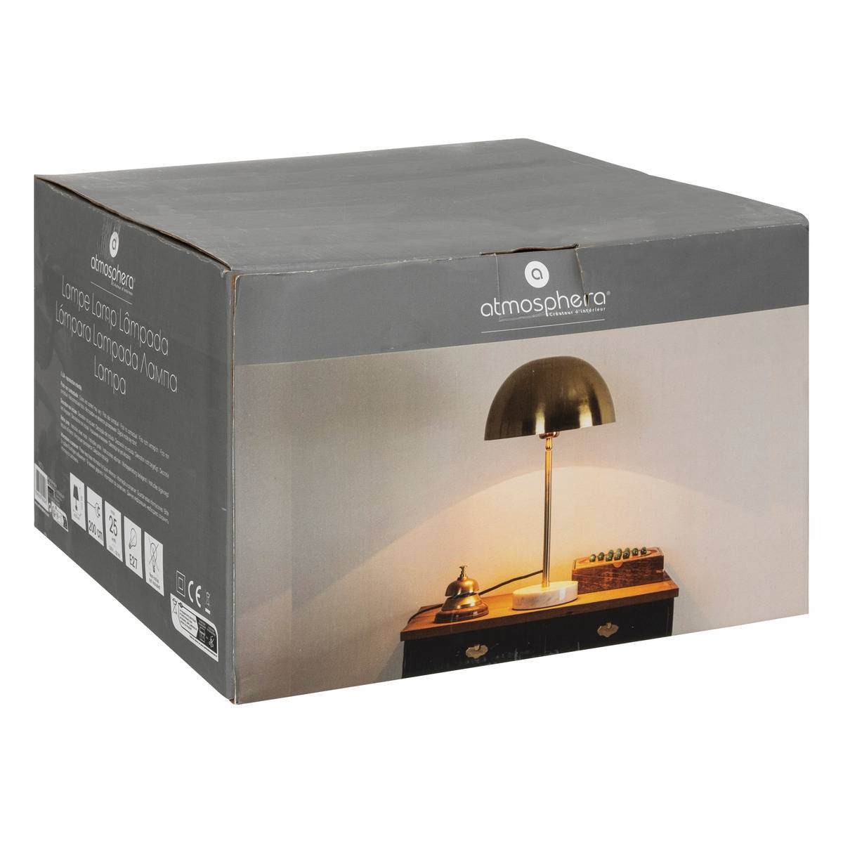 Lampe en marbre et métal doré LILIO doré, ATMOSPHERA
