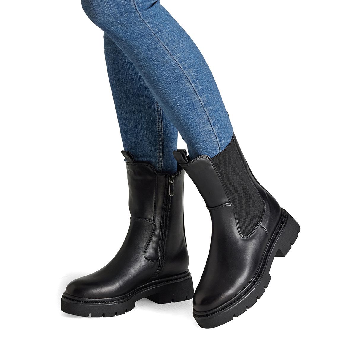 Bottine Chelsea talon bloc noir, MARCO TOZZI