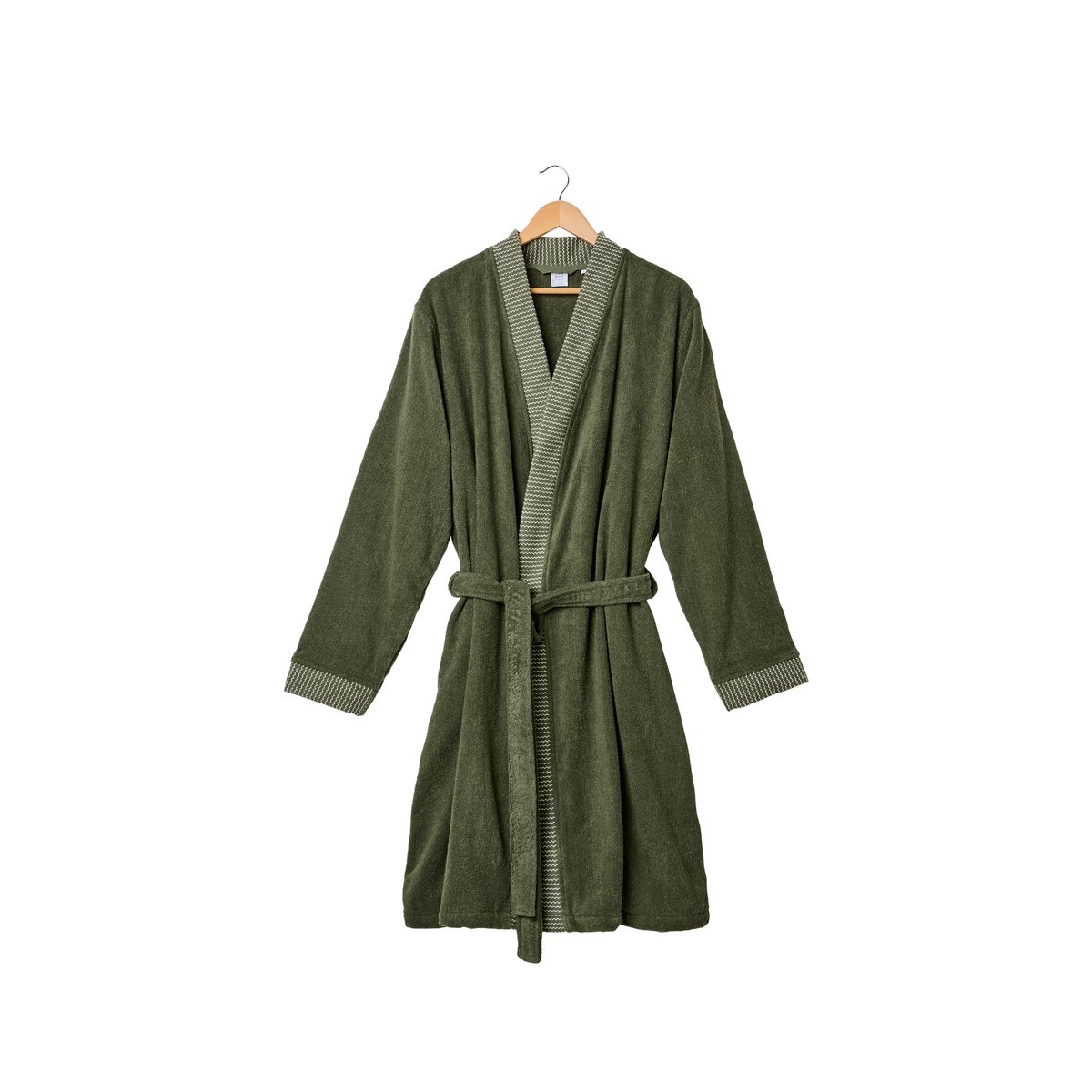 Peignoir coton Ephelia vert de gris EPHÉLIA vert de gris, CARRE BLANC
