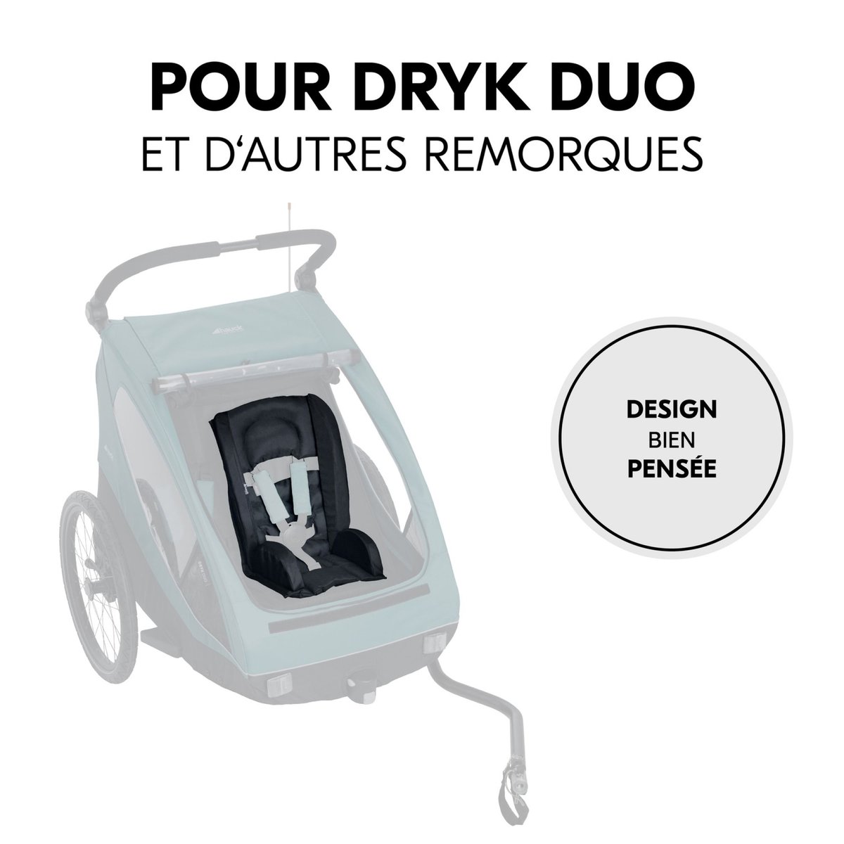 Réducteur de siège pour remorque de vélo couleur unique, HAUCK