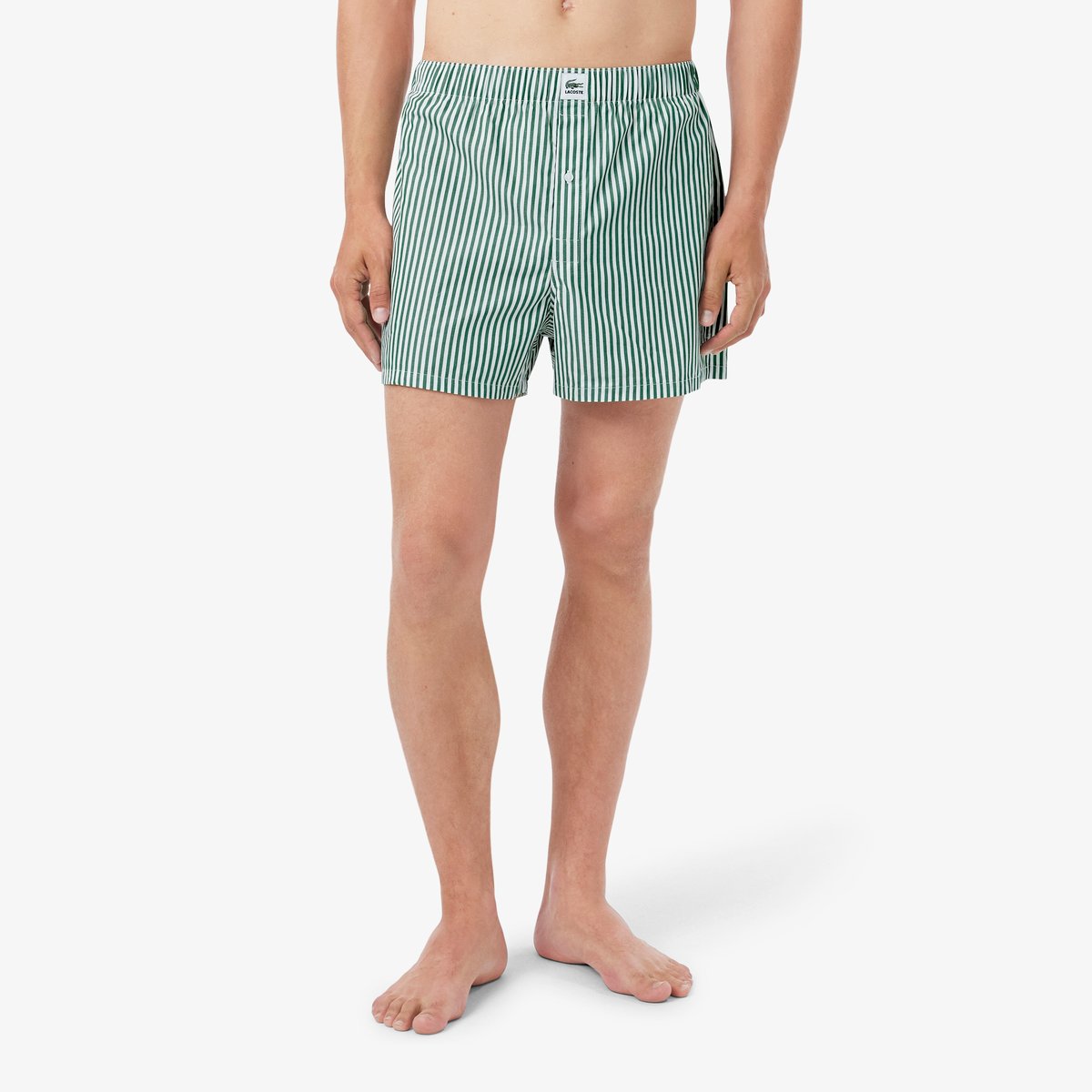 Lot de 3 caleçons coton étiquette tissée vert-0ir, LACOSTE