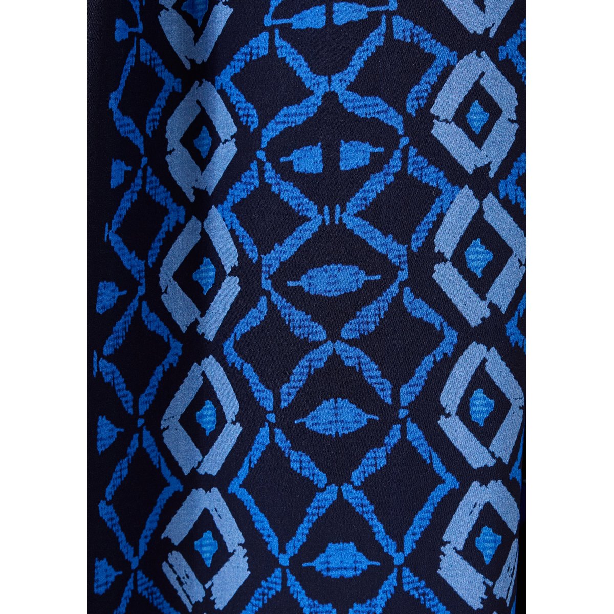 Robe longue ample col V à imprimé bleu, LA FEE MARABOUTEE