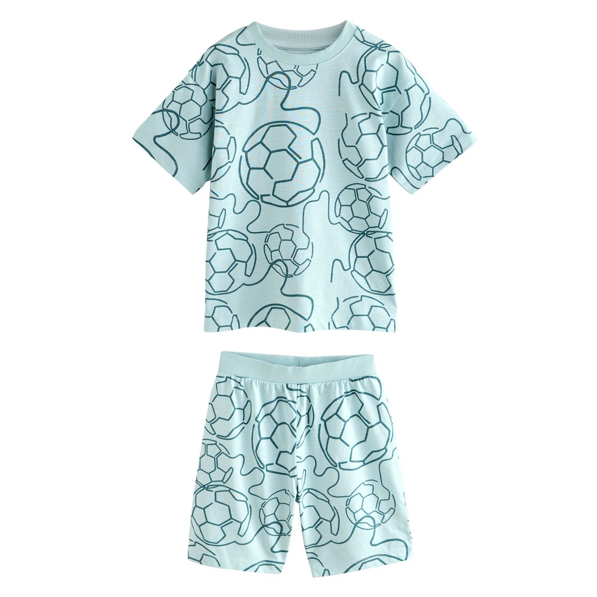 Pyjama short, lot de 3 ballon de football bleu/noir/vert, NEXT