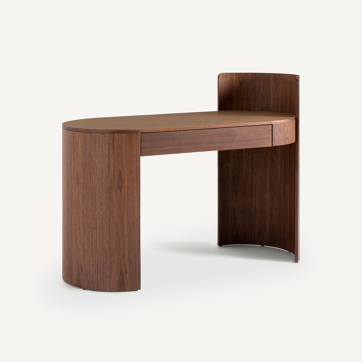 Bureau en plaqué noyer et cuir, Abbas noyer, AM.PM