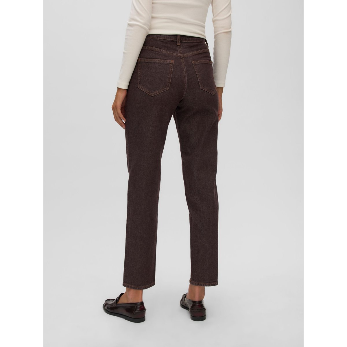 Jean À Coupe Large marron - brown denim, VERO MODA