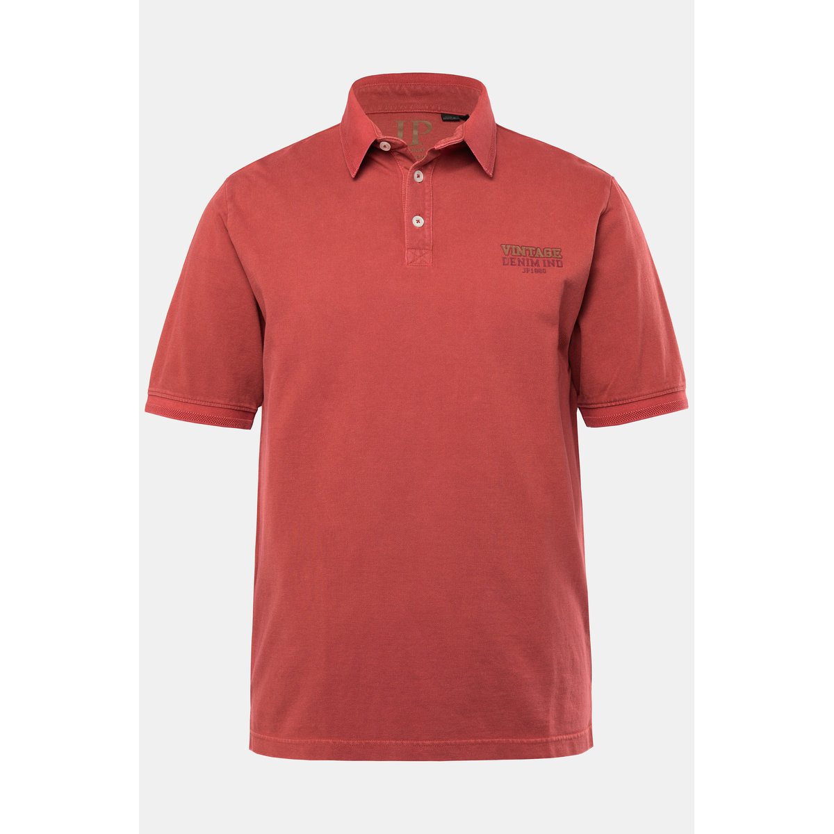 Polo style vintage. Manches courtes rouge brique, JP1880