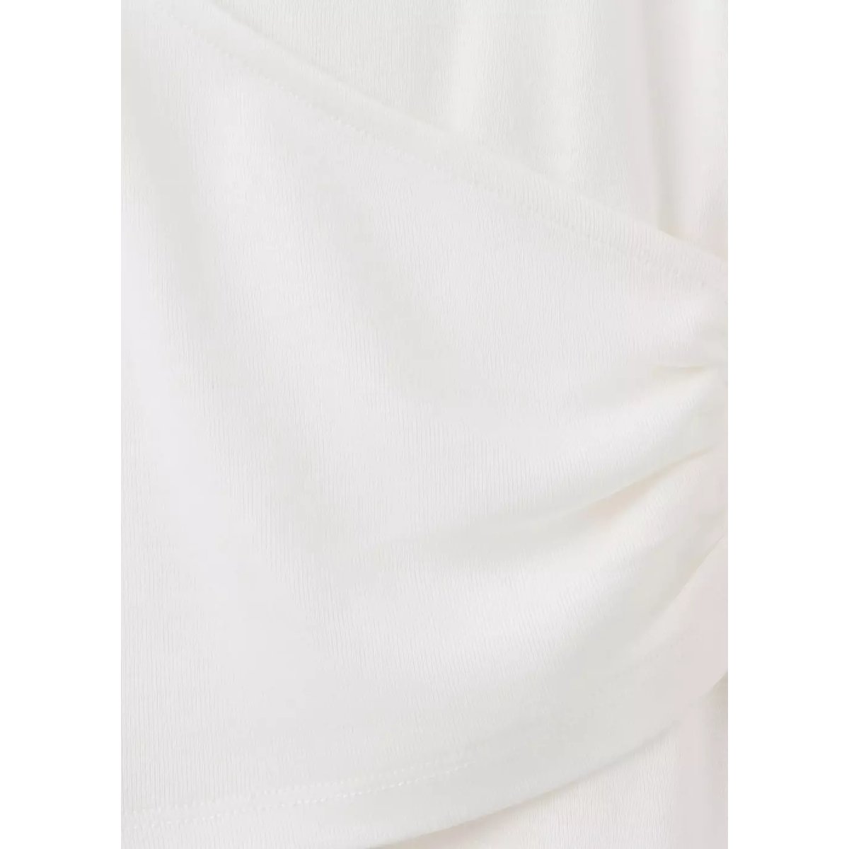 T-shirt côtelé croisé blanc cassé, MANGO TEEN