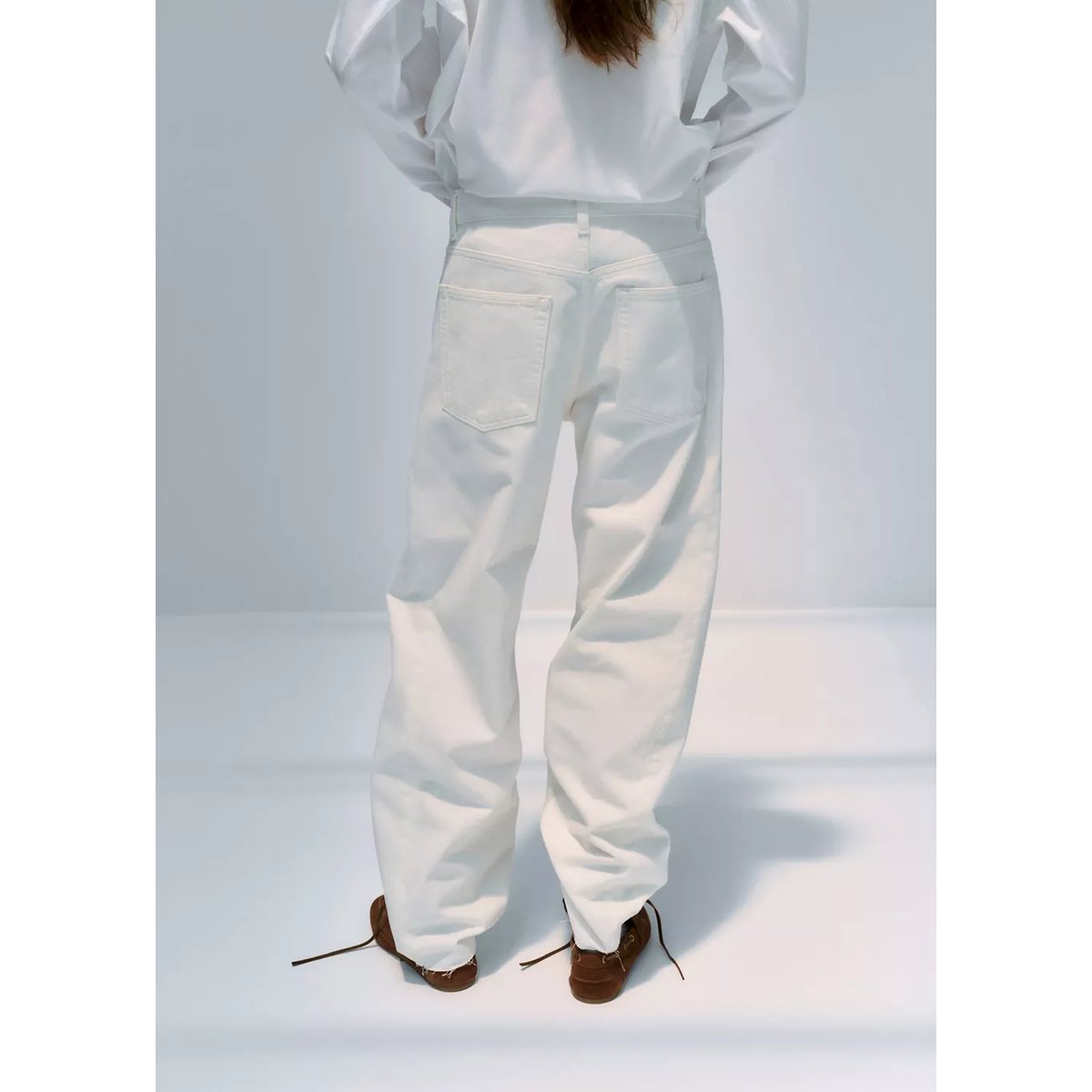 Jean balloon taille normale blanc cassé, MANGO