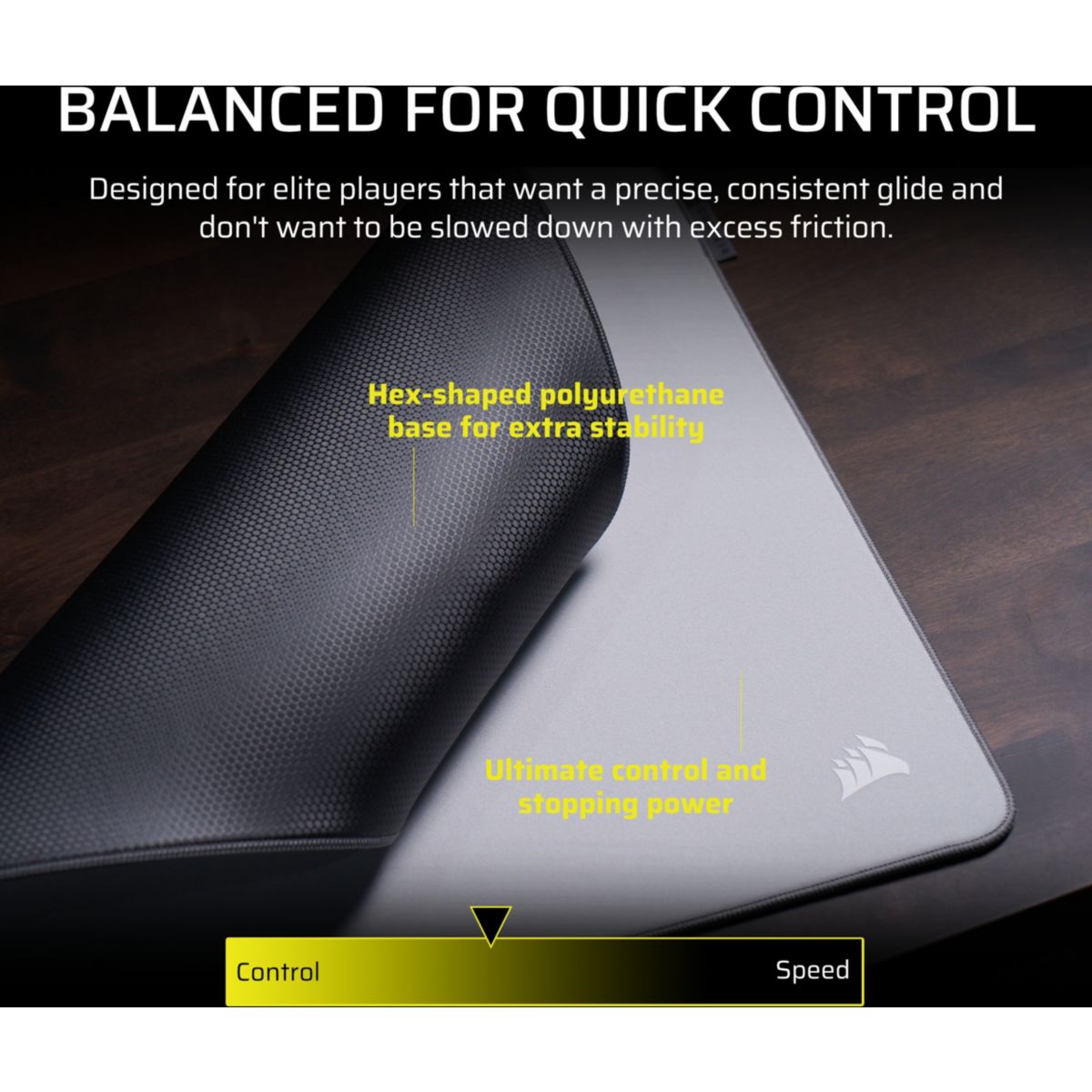 Tapis de souris MMPRO Large Gris couleur unique, CORSAIR