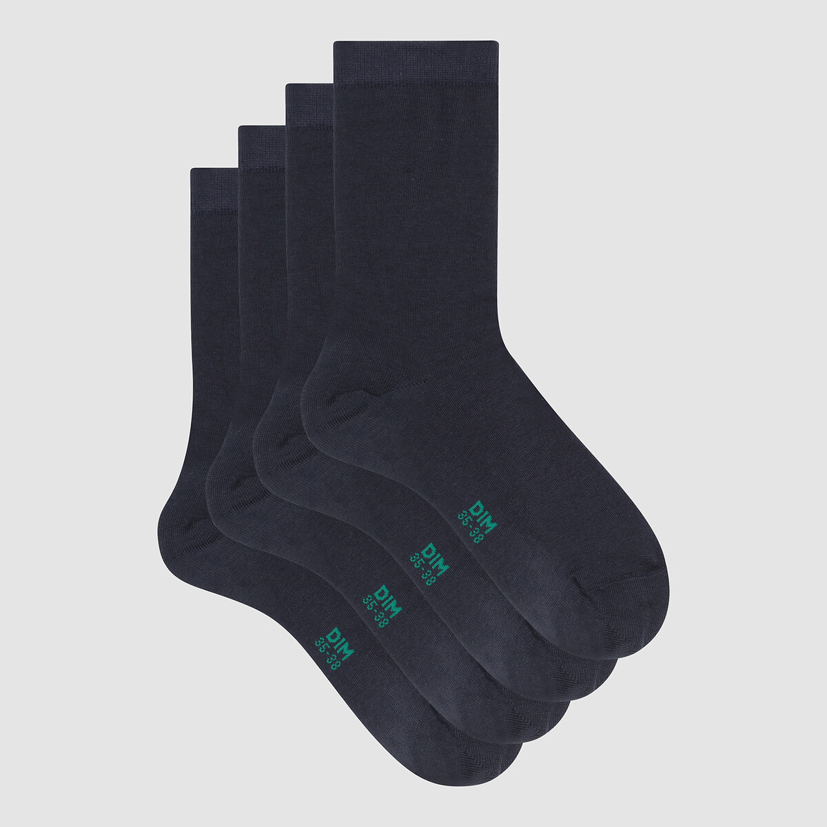 Lot 2 paires de mi-chaussettes  marine, DIM