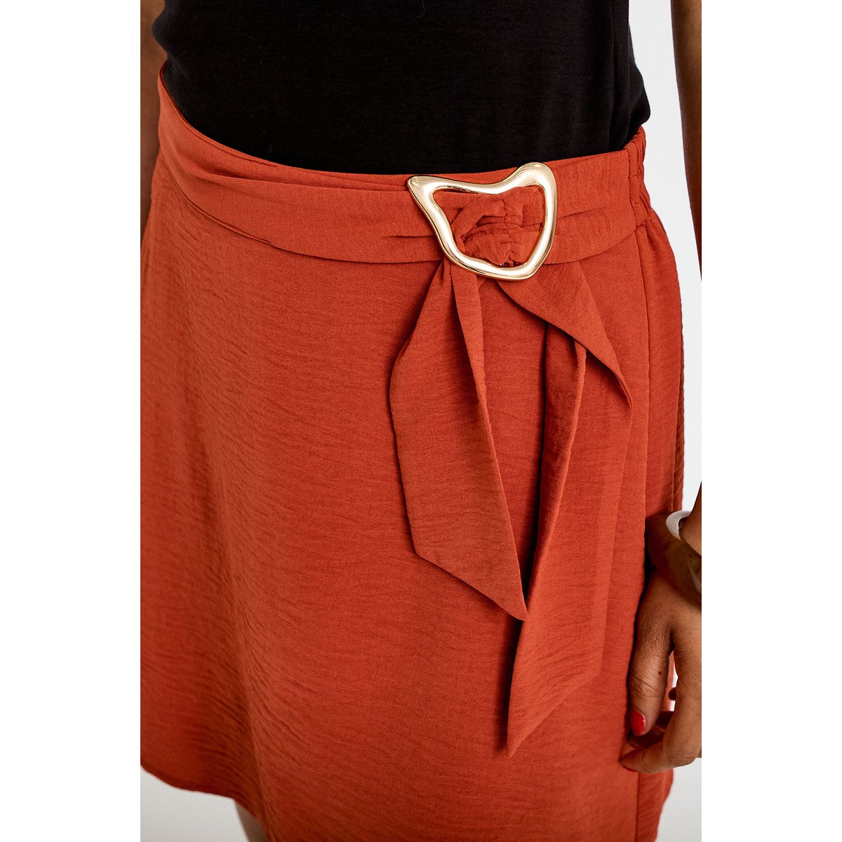 Jupe-short évasée courte orange foncé, CACHE CACHE